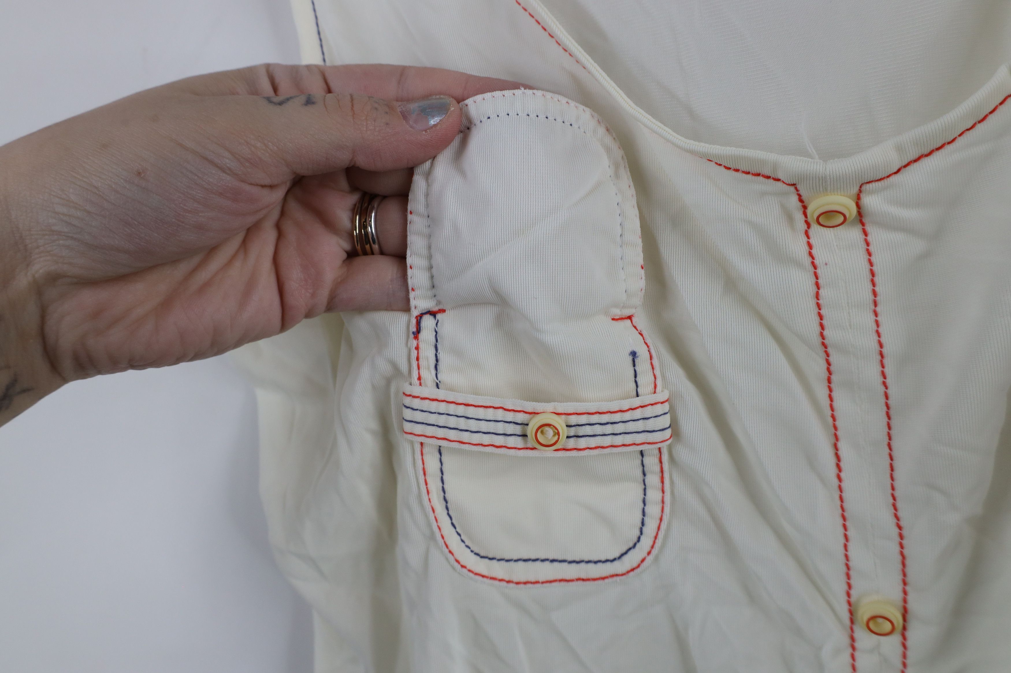 Vintage Vintage 60s 70 Streetwear Sheer Pocket Tank Top T-Shirt USA Size L / US 10 / IT 46 - 5 Thumbnail