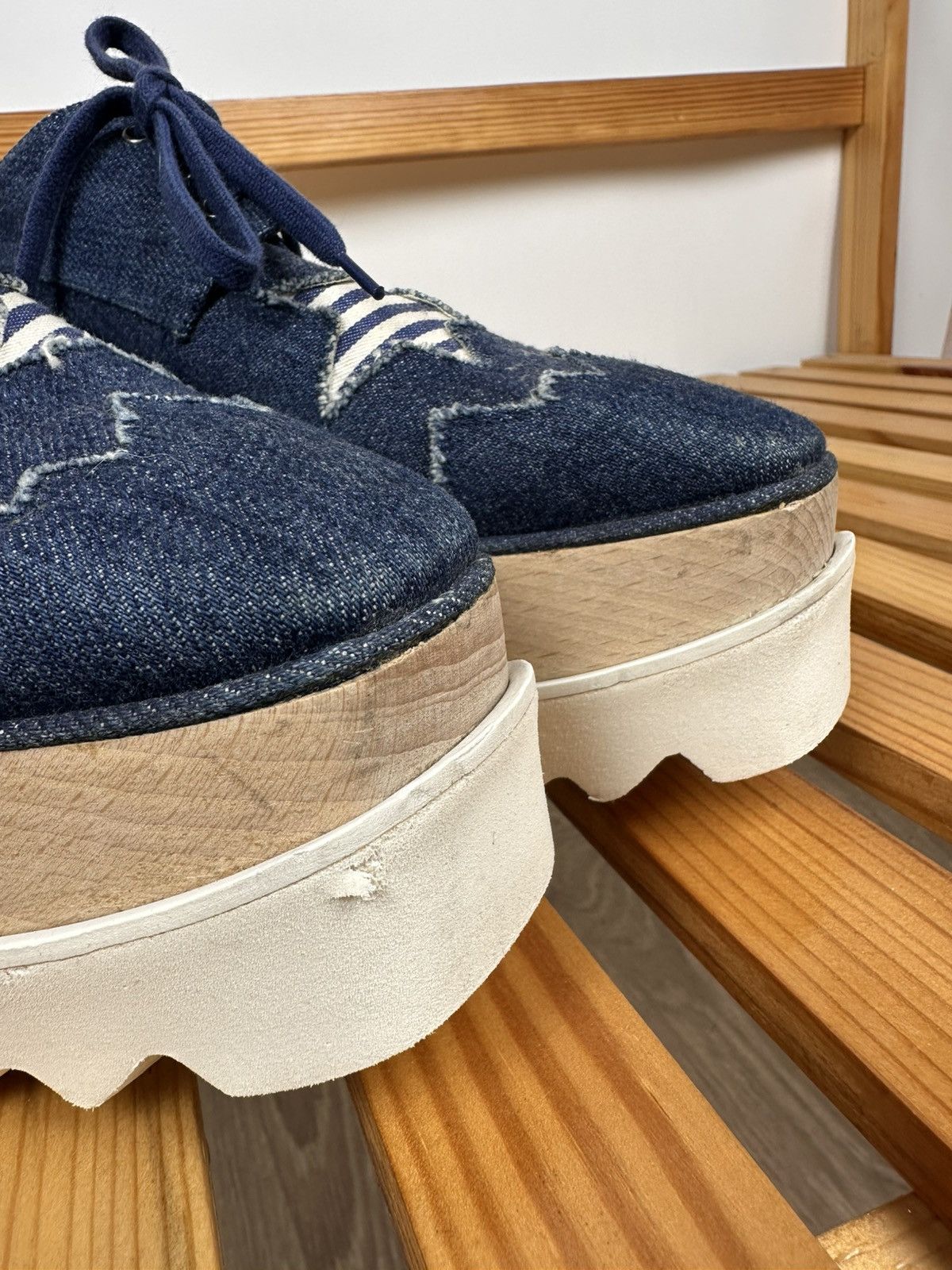 Stella McCartney Stella McCartney Blue Denim Elyse Platform Derby Sneakers Size US 5.5 / IT 35.5 - 9 Thumbnail