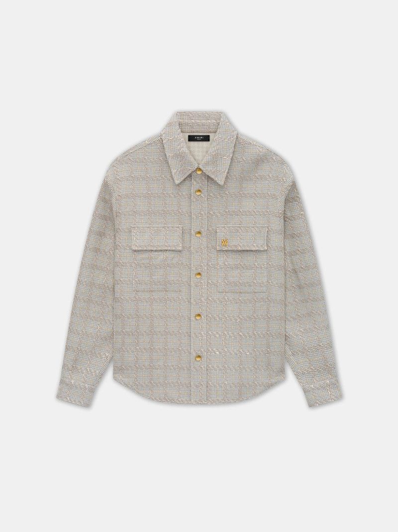 Amiri o1s1wg110526 Check Boucle Padded Overshirt in Multicolor Size US M / EU 48-50 / 2 - 1 Thumbnail