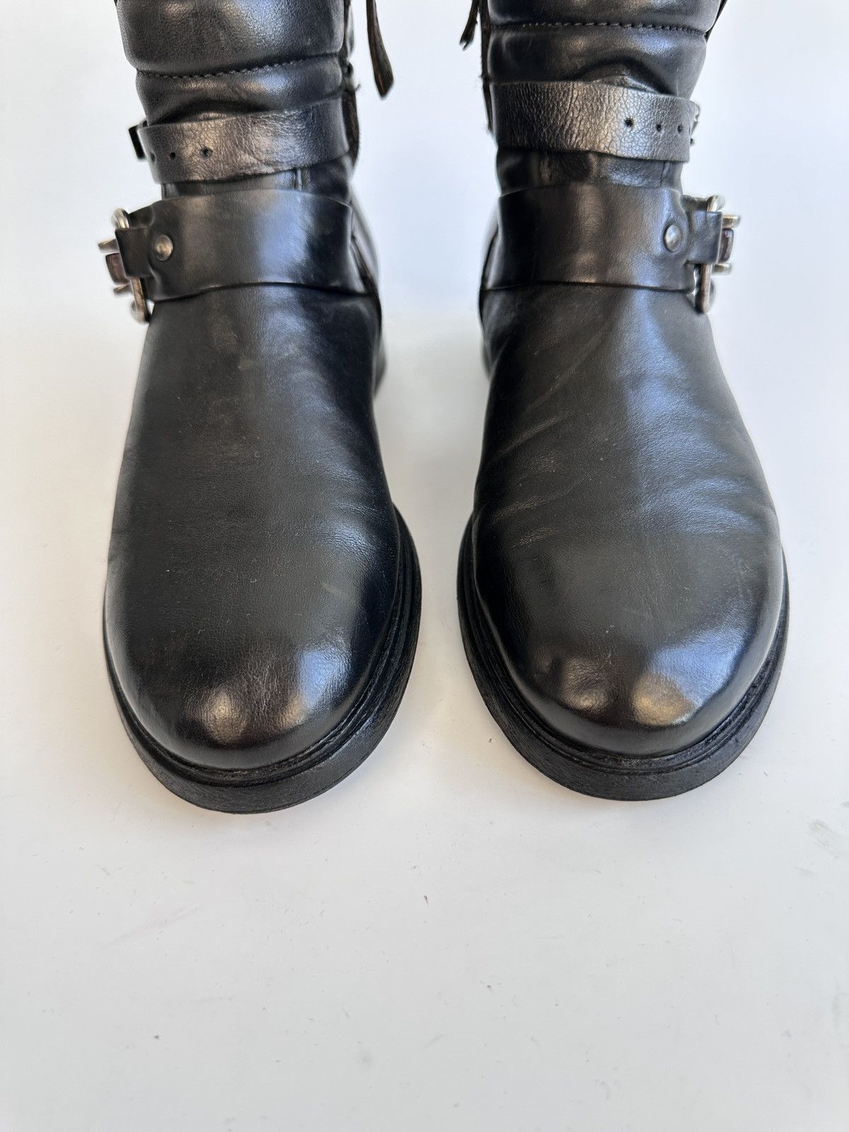 Other MJUS Leather Biker Boots 39 Distressed Dark (A.S.98 style) Size US 8.5 / IT 38.5 - 5 Thumbnail