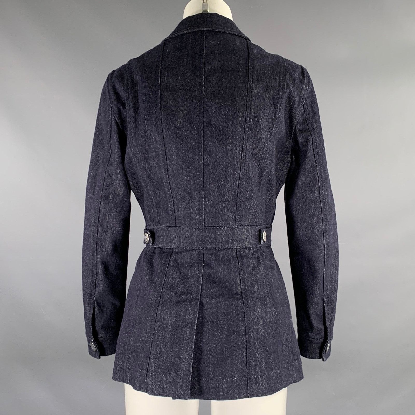 Giorgio Armani GIORGIO ARMANI Size 6 Indigo Denim Military Jacket Size M / US 6-8 / IT 42-44 - 4 Thumbnail