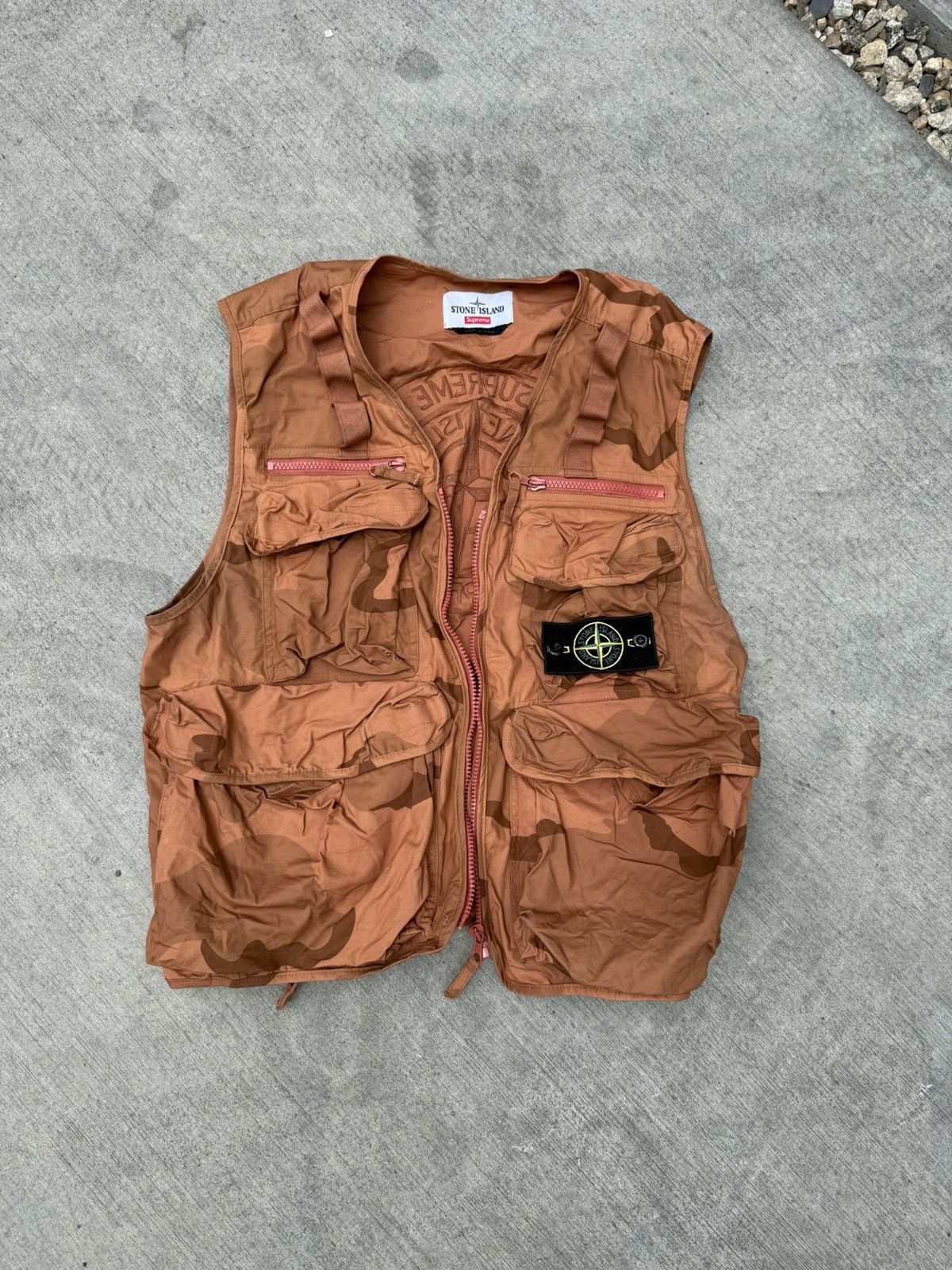 Stone Island × Supreme Supreme x Stone Island Vest Coral Camo