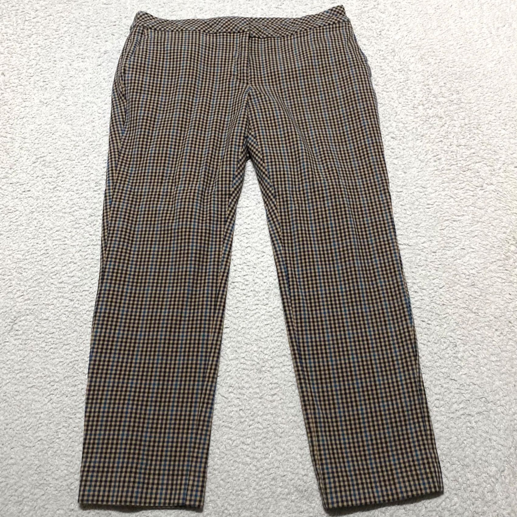 J. Jill J. Jill Pants Multicolor Plaid Petite 8P Straight Ankle Mid Rise Stretch Womens Size 30" / US 8 / IT 44 - 2 Thumbnail