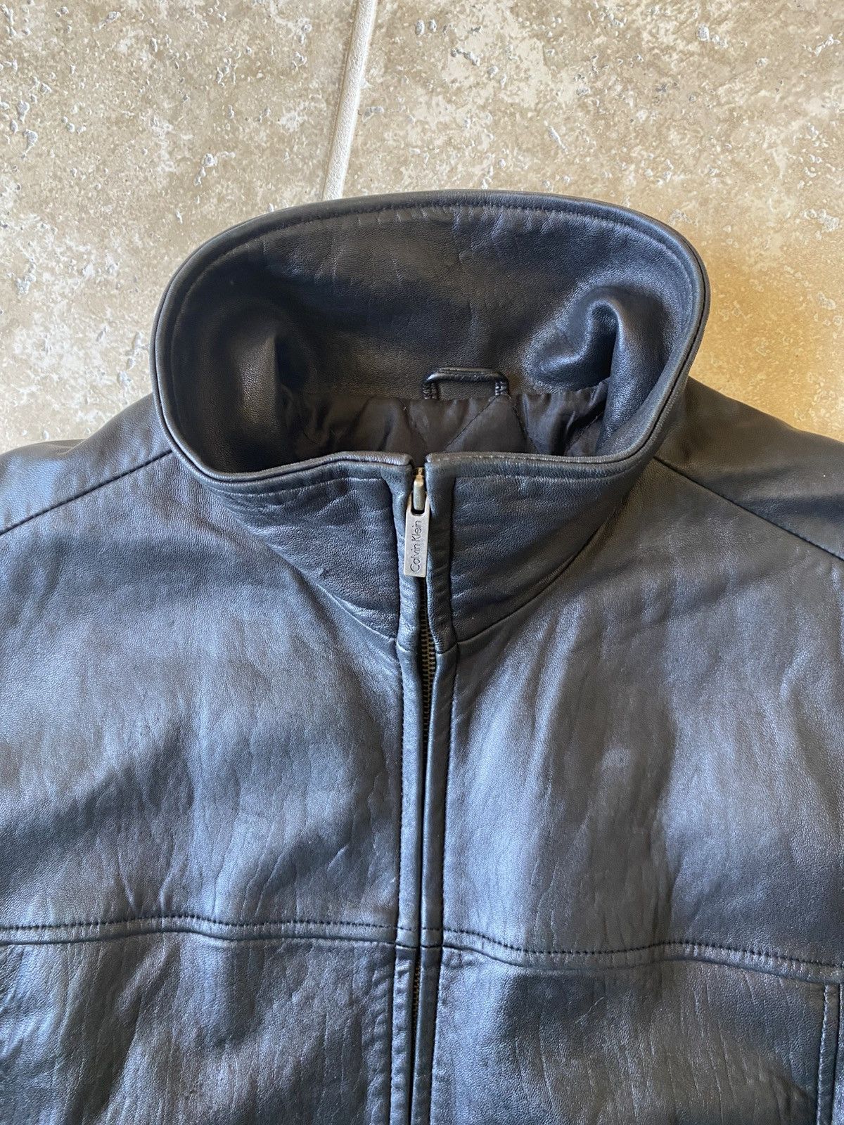 Calvin Klein Clavin Klein Vintage Black Leather Jacket Mens Large Size US L / EU 52-54 / 3 - 5 Thumbnail