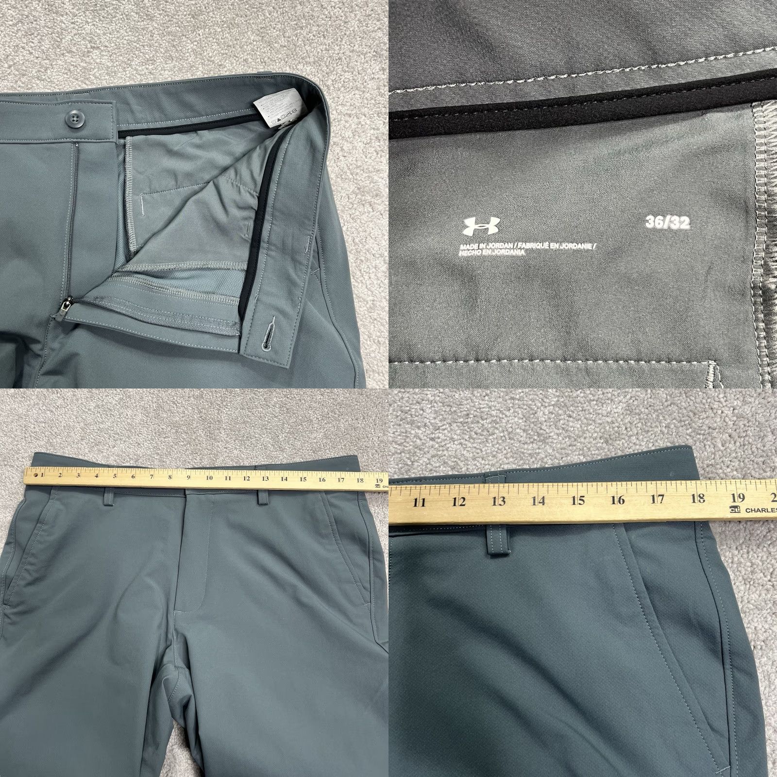 Under Armour Under Armour Golf Tech Pants Mens 36/32 Flat Front Straight Stretch Gray/Gray 1376625 Size US 36 / EU 52 - 8 Thumbnail