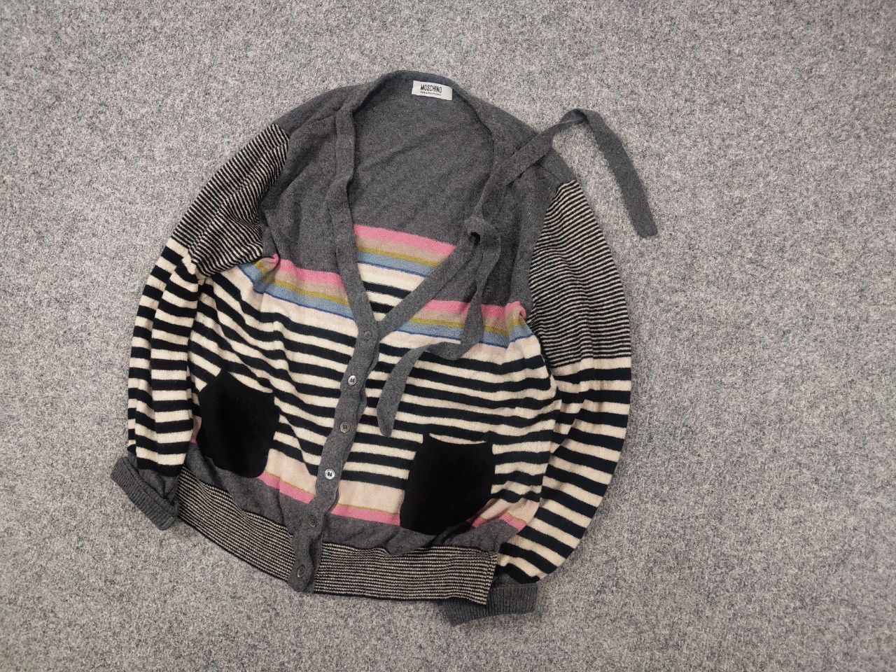Moschino Moschino cheap & chic Wool Blend Button Striped Cardigan Size L / US 10 / IT 46 - 4 Thumbnail