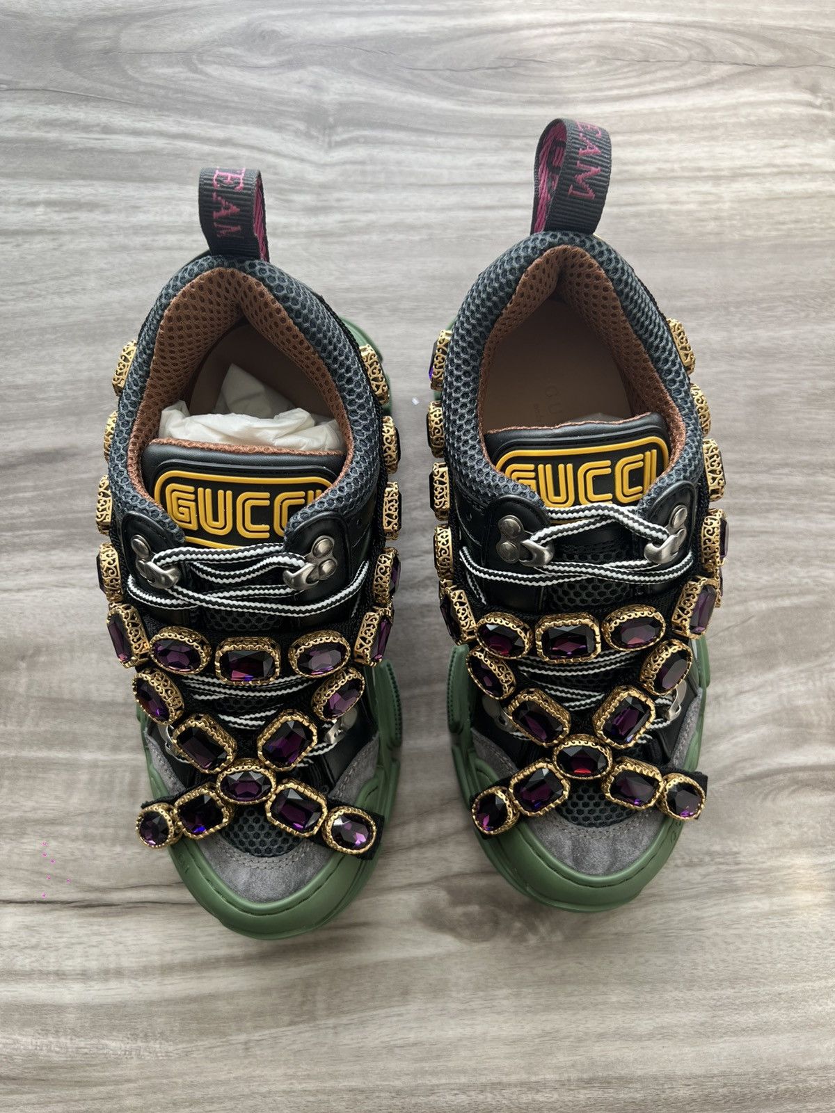 Gucci NEW Gucci Flashtrek Crystals Green Size 5 (EU 35) Womens Size US 5 / IT 35 - 7 Thumbnail