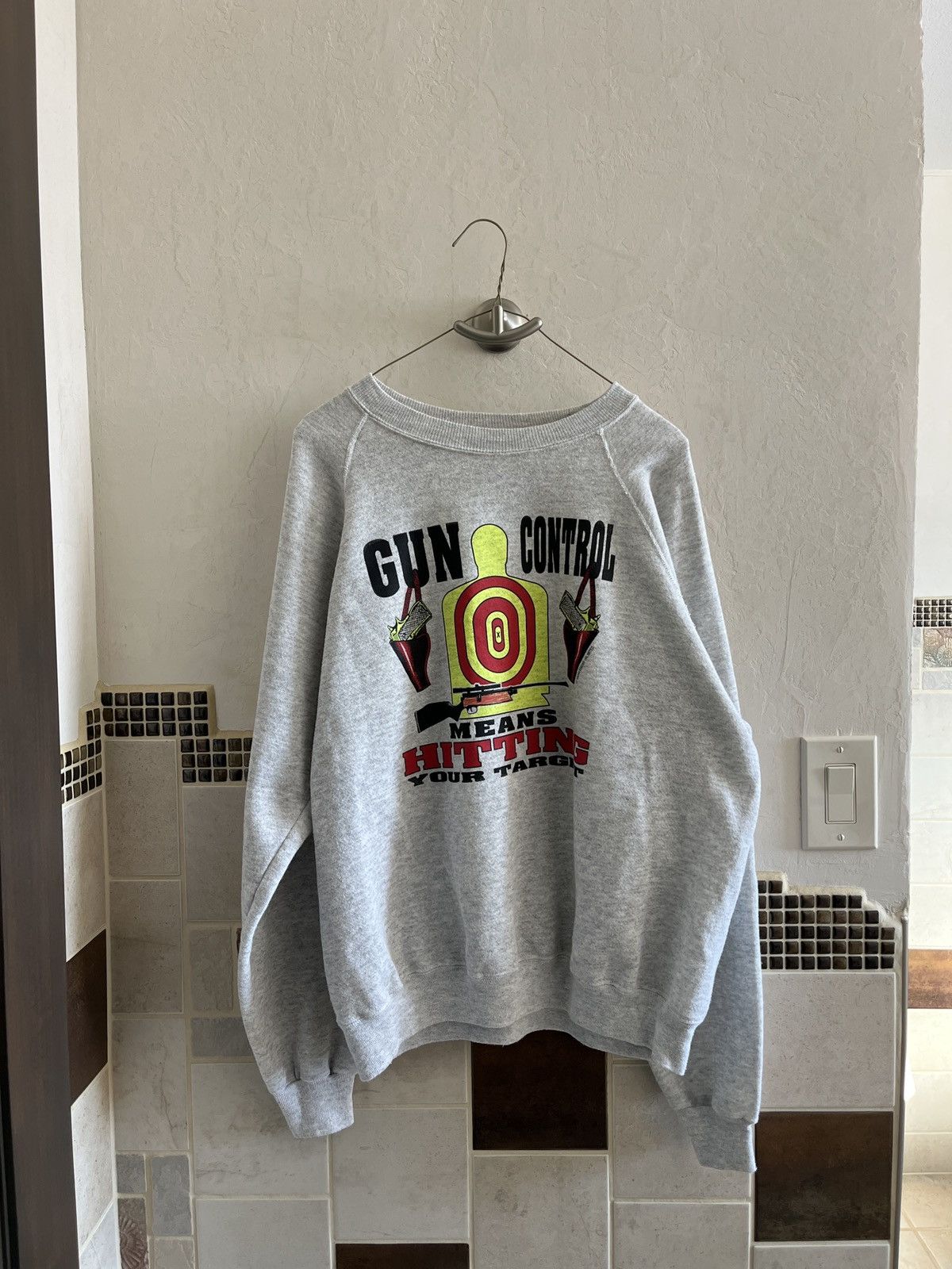 Other Insane gun control target vintage sweater funny slogan Size US M / EU 48-50 / 2 - 2 Thumbnail