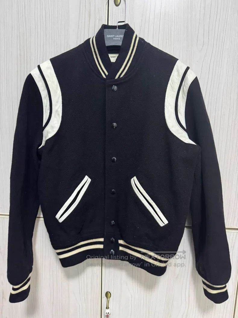 Saint Laurent Paris Saint Laurent Paris Black and White Leather Trim Wool Base Size US S / EU 44-46 / 1 - 1 Thumbnail