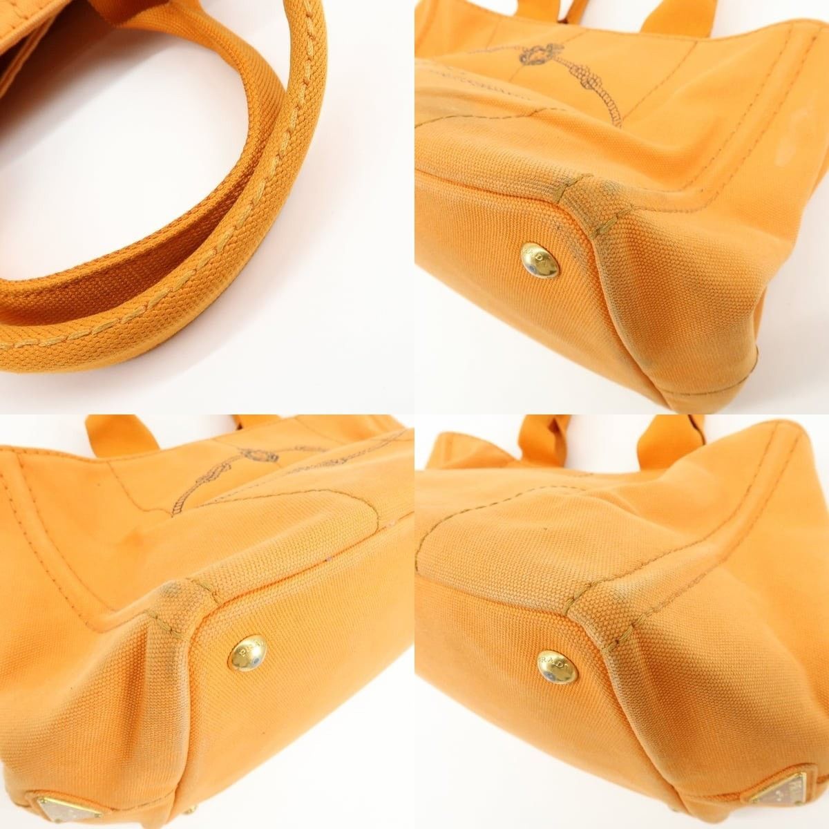Prada Prada Canapa Tote Canvas Orange Size ONE SIZE - 4 Thumbnail