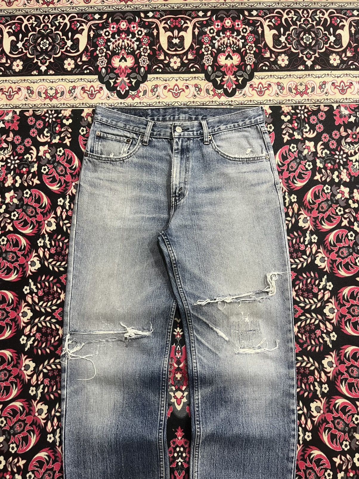 Levi's Vintage Levi’s 533 Blue Faded Washed Distress Straight Jeans Size US 33 - 3 Thumbnail