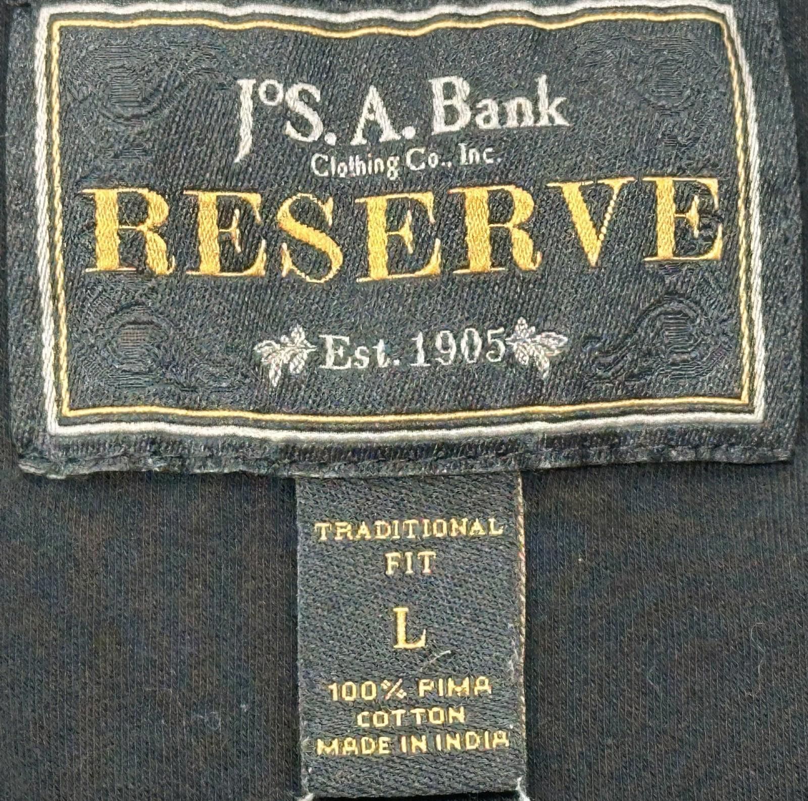 Jos. A. Bank Jos A Bank 1/4 Button Reserve Traditional Polo Black Mens L Size US L / EU 52-54 / 3 - 5 Thumbnail