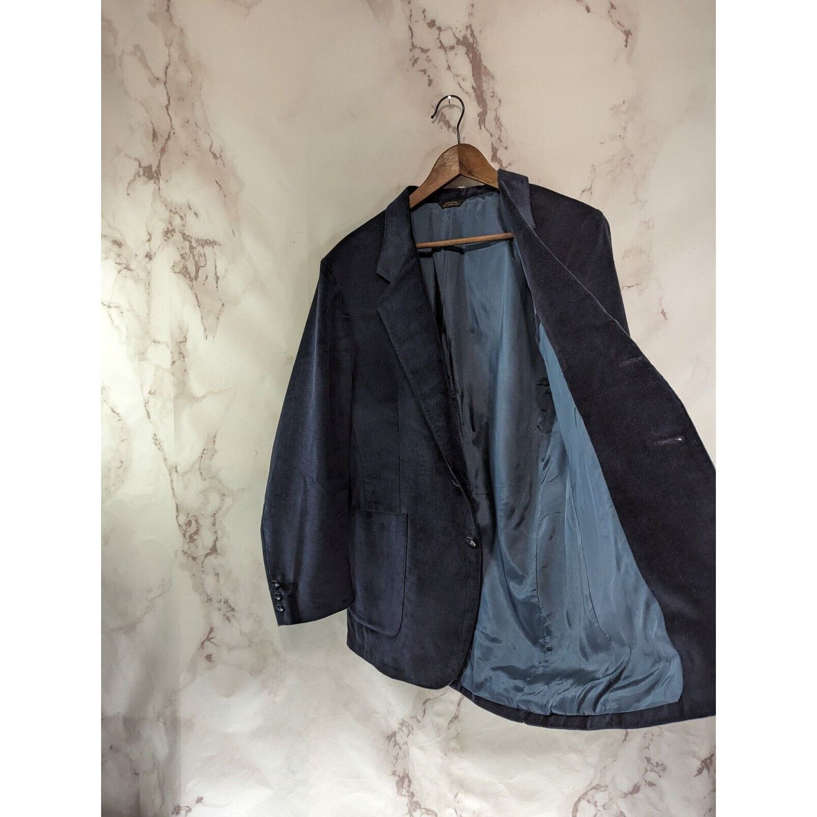 Levi's Vintage Levis Blazer Mens 42R Large Navy Blue Jacket Velvet Size 42R - 9 Thumbnail