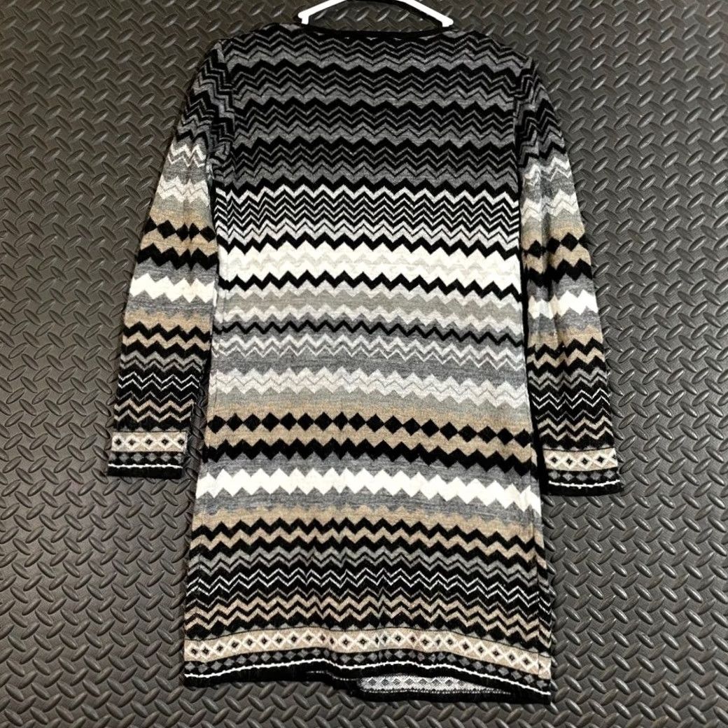 Vintage Cocogio Cardigan Women’s Black Small Open Front Zig Zag Print Sweater Shirts? Size S / US 4 / IT 40 - 4 Thumbnail