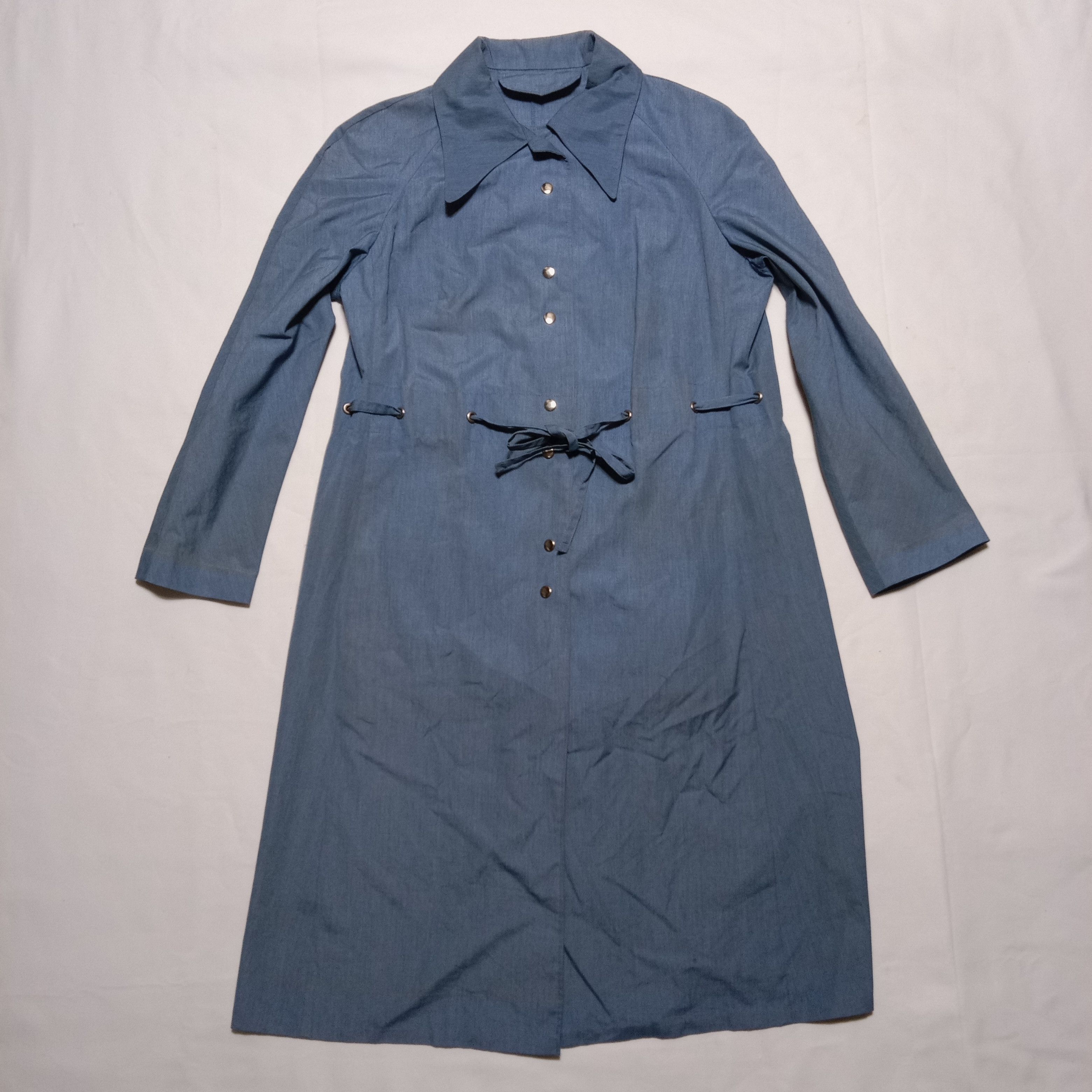 Takashimaya slate blue trench coat
