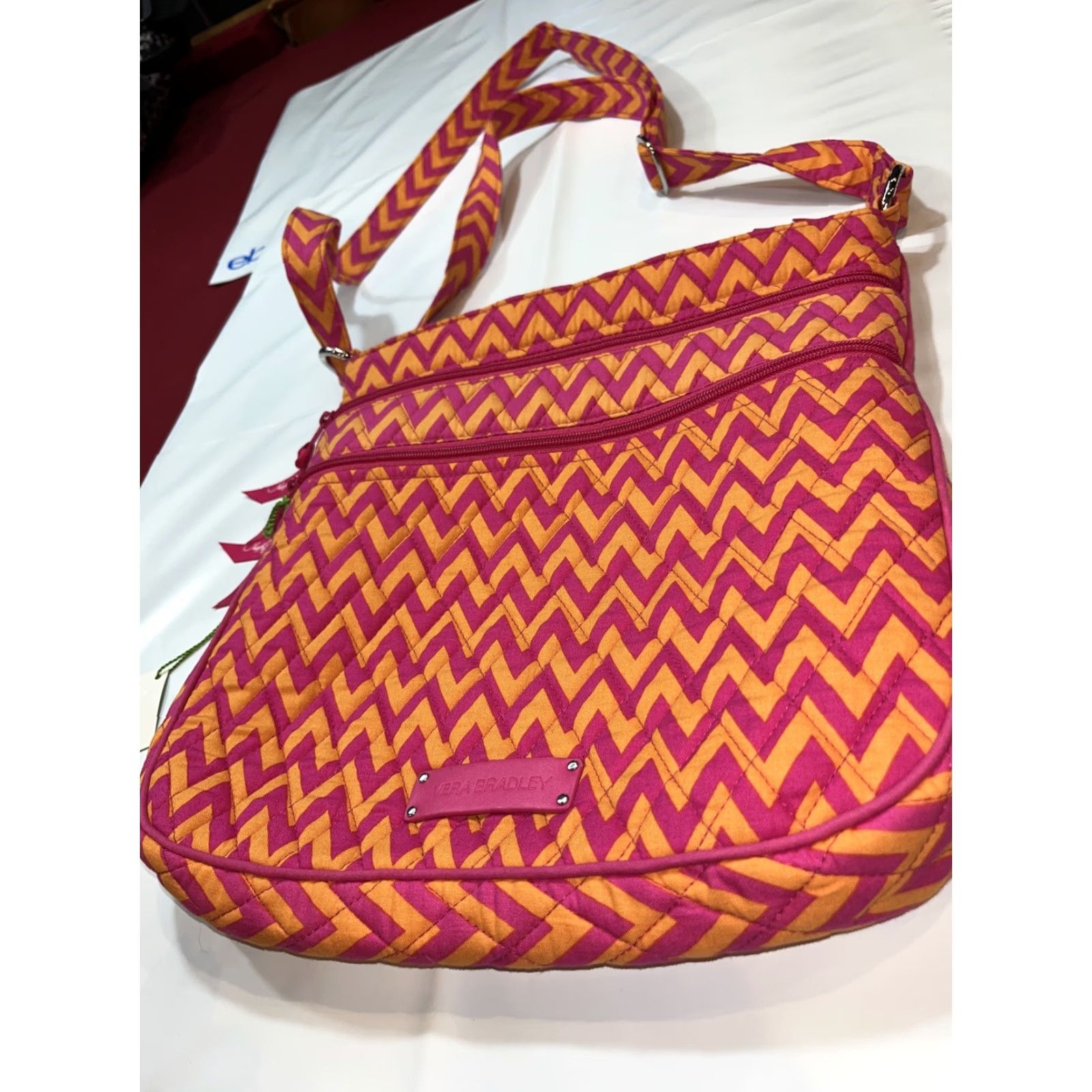 Vera Bradley Vera Bradley Crossbody Purse Hipster Ziggy Zags Pink Orange 11x12 Full Size Size ONE SIZE - 5 Thumbnail
