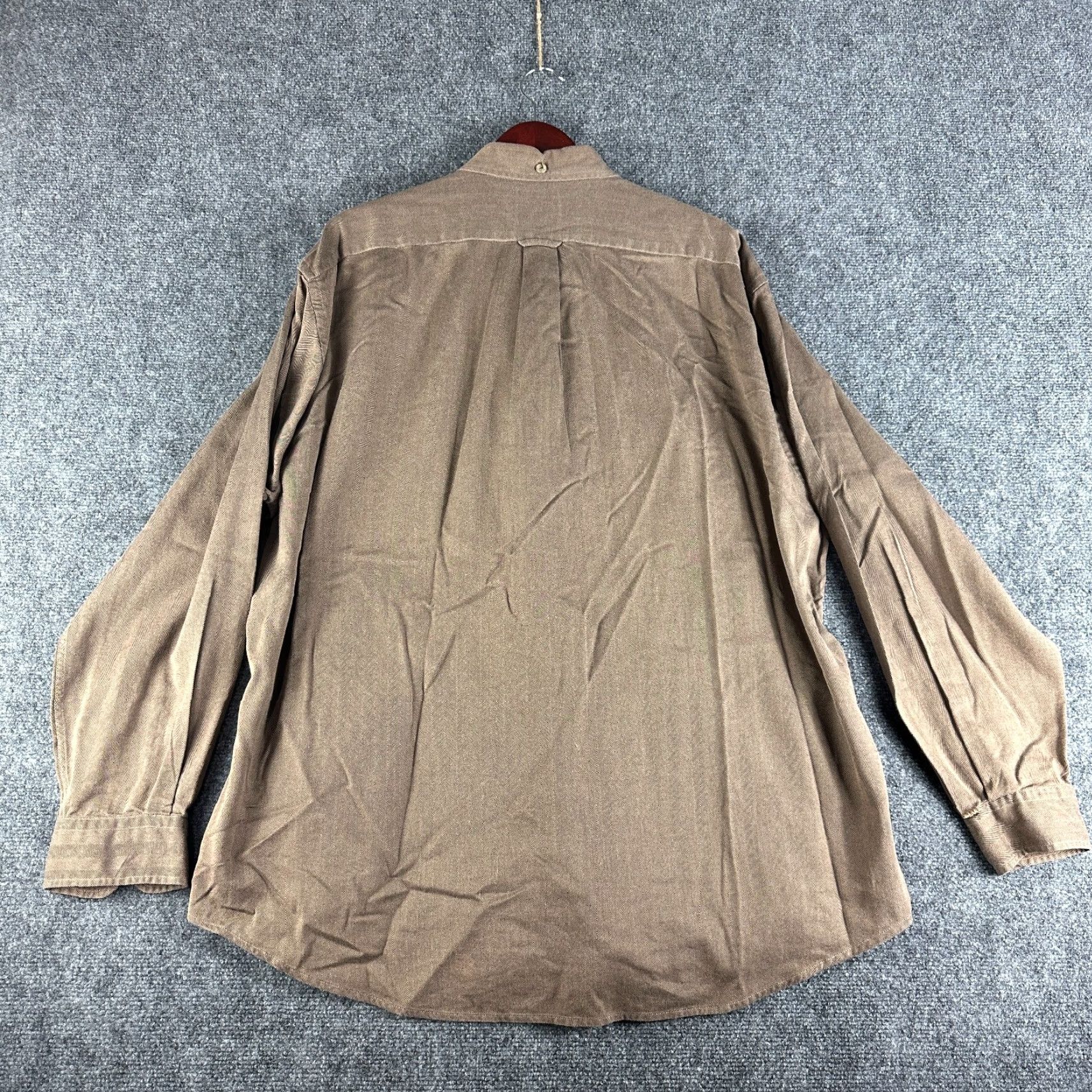 Faconnable Faconnable Shirt Mens XL Brown Cotton Button-Down Pocket Logo Size US XL / EU 56 / 4 - 6 Thumbnail