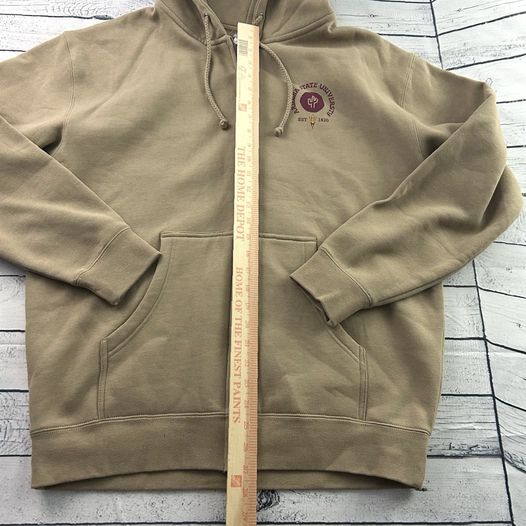 Vintage VINTAGE USCAPE Arizona State University Full Zip Hoodie Sweatshirt Men L Tan University 90s Mens Size US L / EU 52-54 / 3 - 5 Thumbnail
