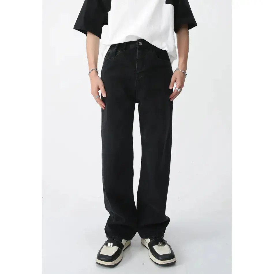 Japanese Brand Retro loose solid color straight leg jeans Size US 32 / EU 48 - 1 Thumbnail
