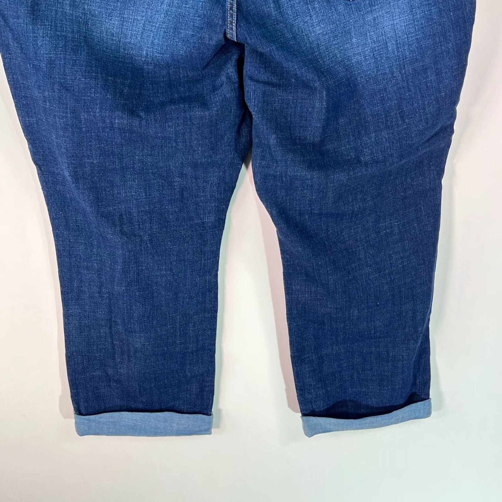 Lee Lee Womens Modern Series Distressed Cropped Blue Denim Jeans 24W Medium Size 42" / US 20 - 6 Thumbnail