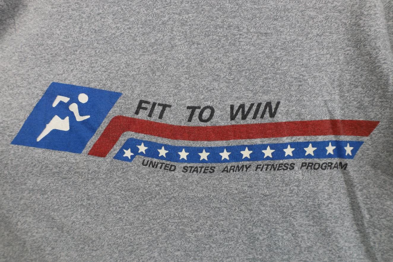 Vintage Vintage 80s Win United States Army Ringer T-Shirt Gray USA Size US M / EU 48-50 / 2 - 4 Thumbnail