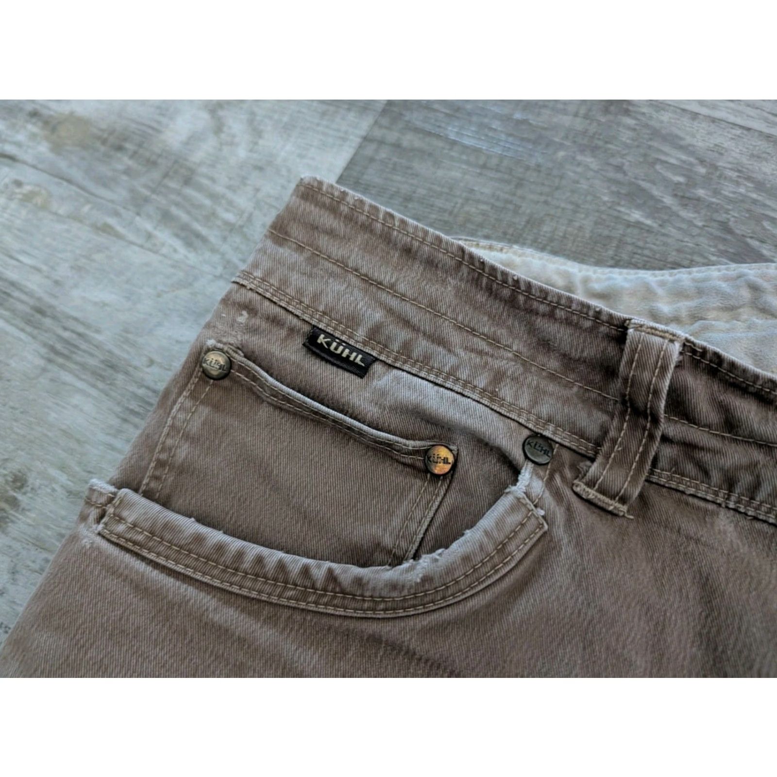 Doublet Kuhl Rydr Pants Men's 38x32 Brown Double Knee Vintage Patina Dye Outdoor Work Khakis Relaxed Straight Size US 38 / EU 54 - 7 Thumbnail