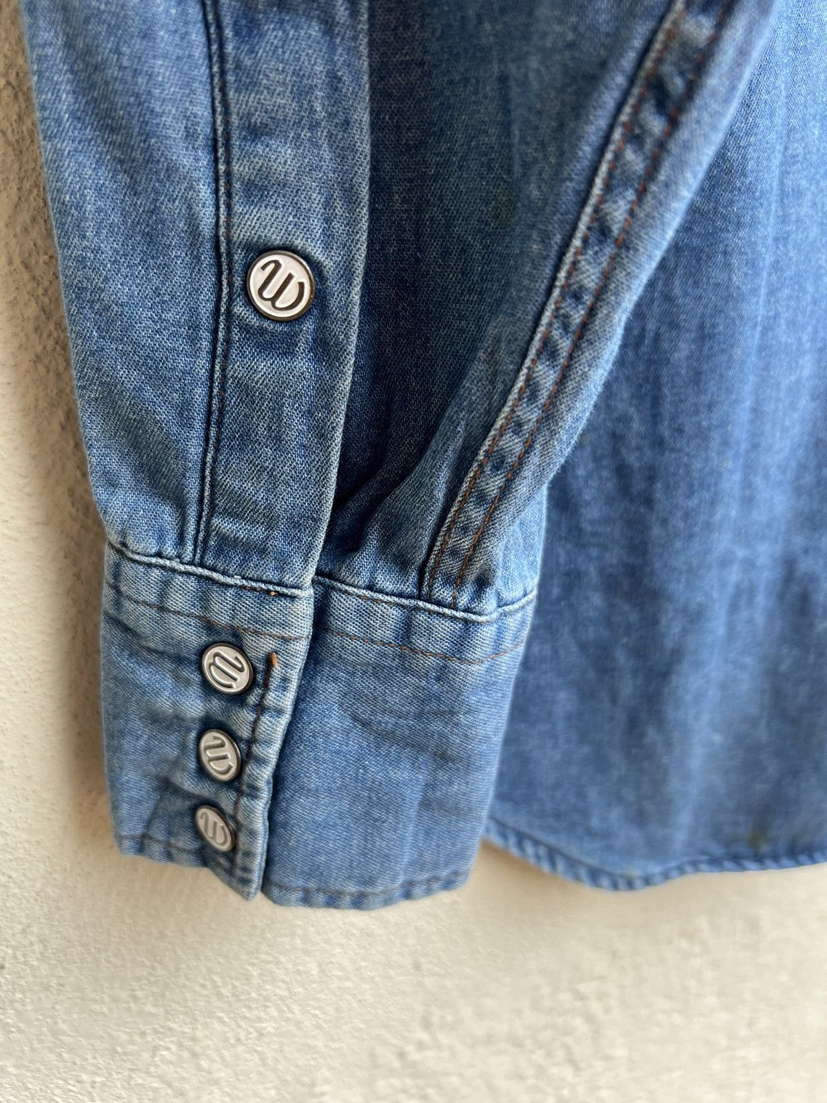 Vintage Vintage 90s Wrangler Blue Bell Lot 27MW Western Denim Shirt Size US M / EU 48-50 / 2 - 19 Thumbnail