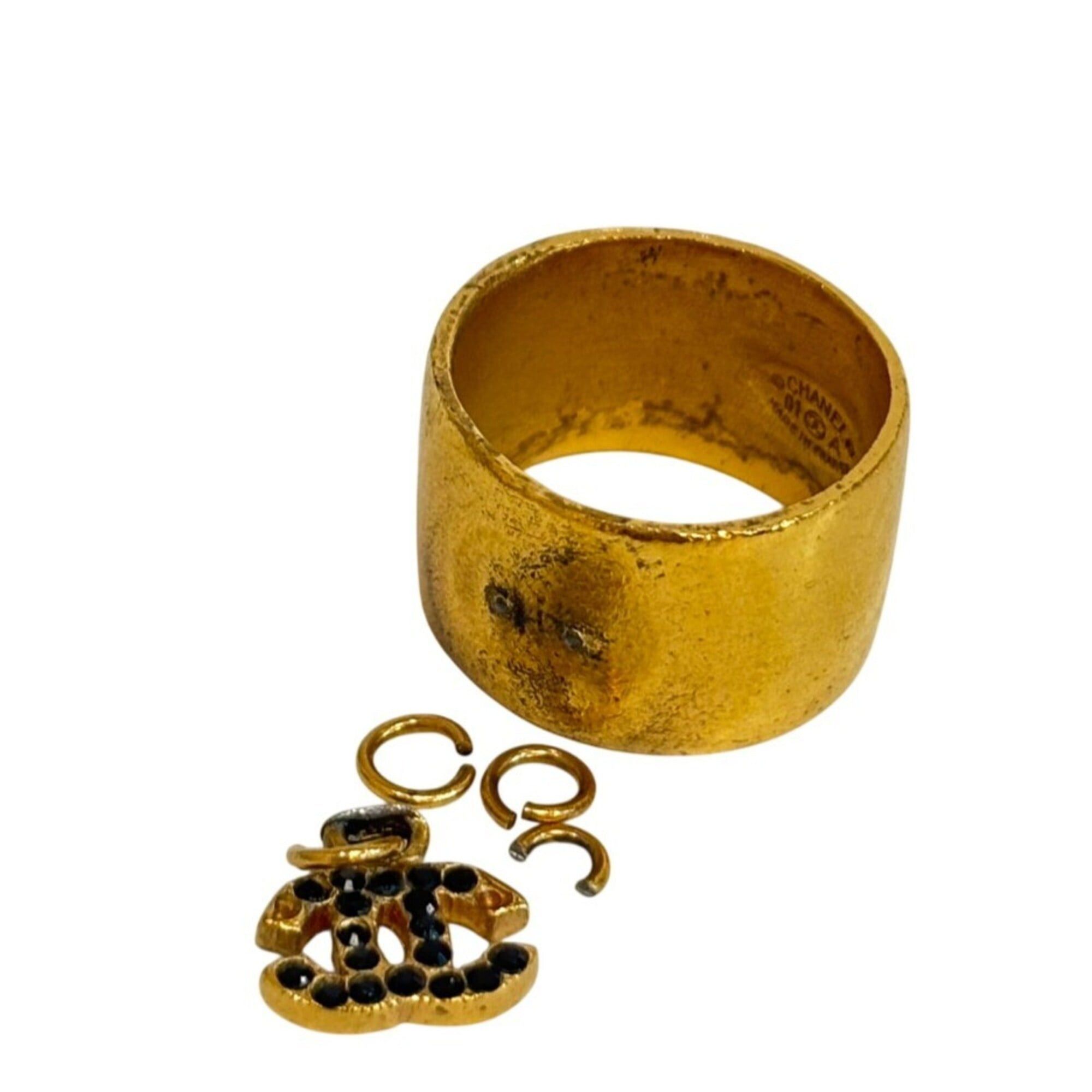 Chanel CHANEL 01A Rhinestone Coco Mark Ring (Size 12) Size ONE SIZE - 1 Thumbnail