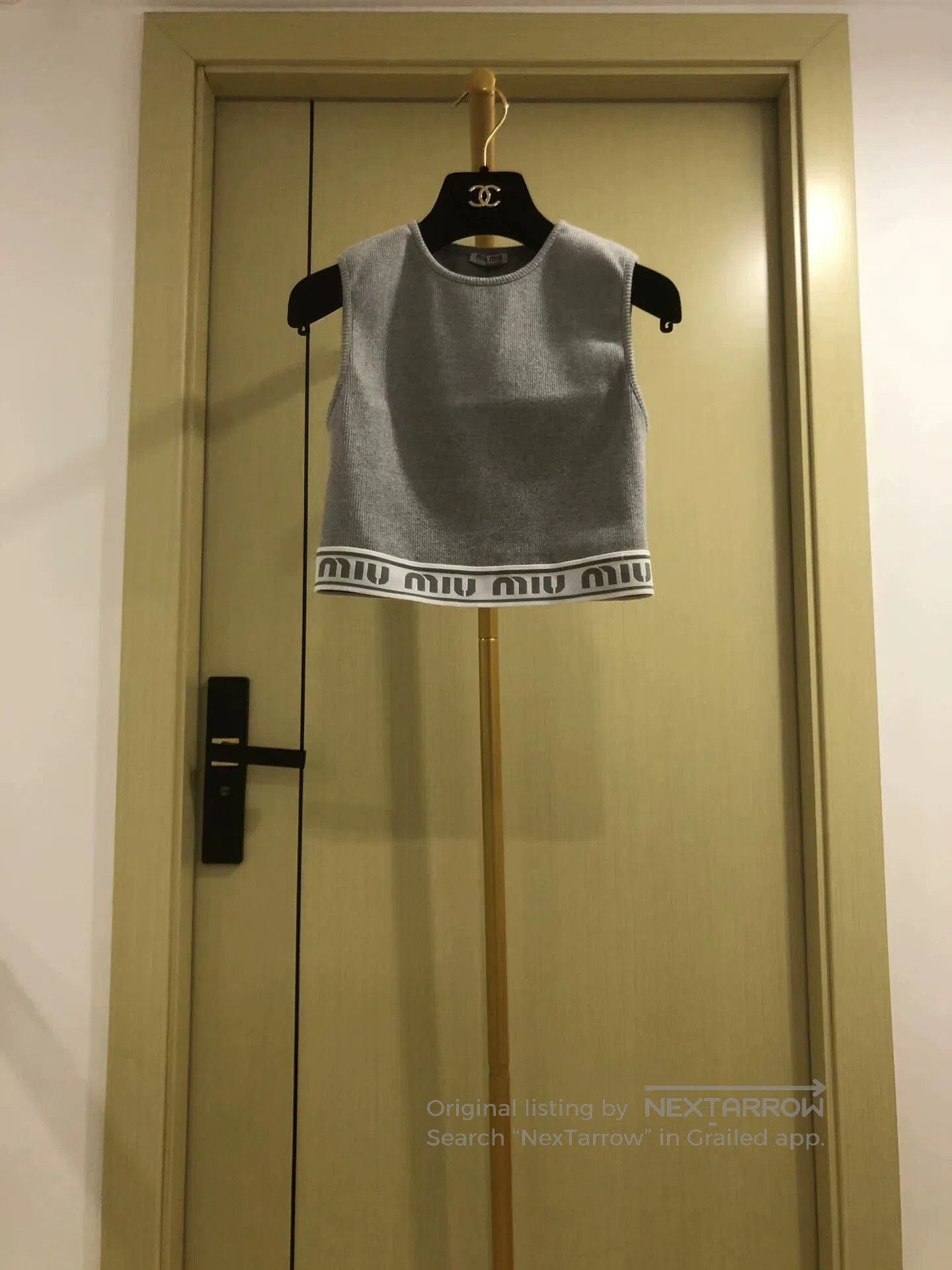 Miu Miu Miu Miu Lettered Vest Top for Women. Size XS / US 0-2 / IT 36-38 - 1 Thumbnail
