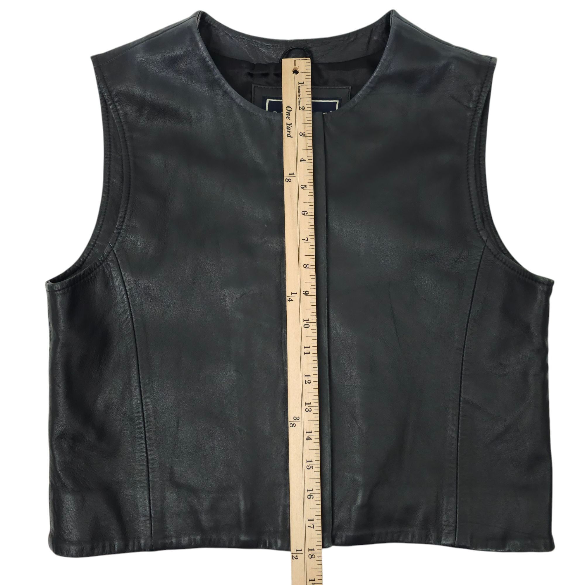 Other Saguaro Black Leather Vest Womens Size L Placket Covered Zip Size L / US 10 / IT 46 - 6 Thumbnail