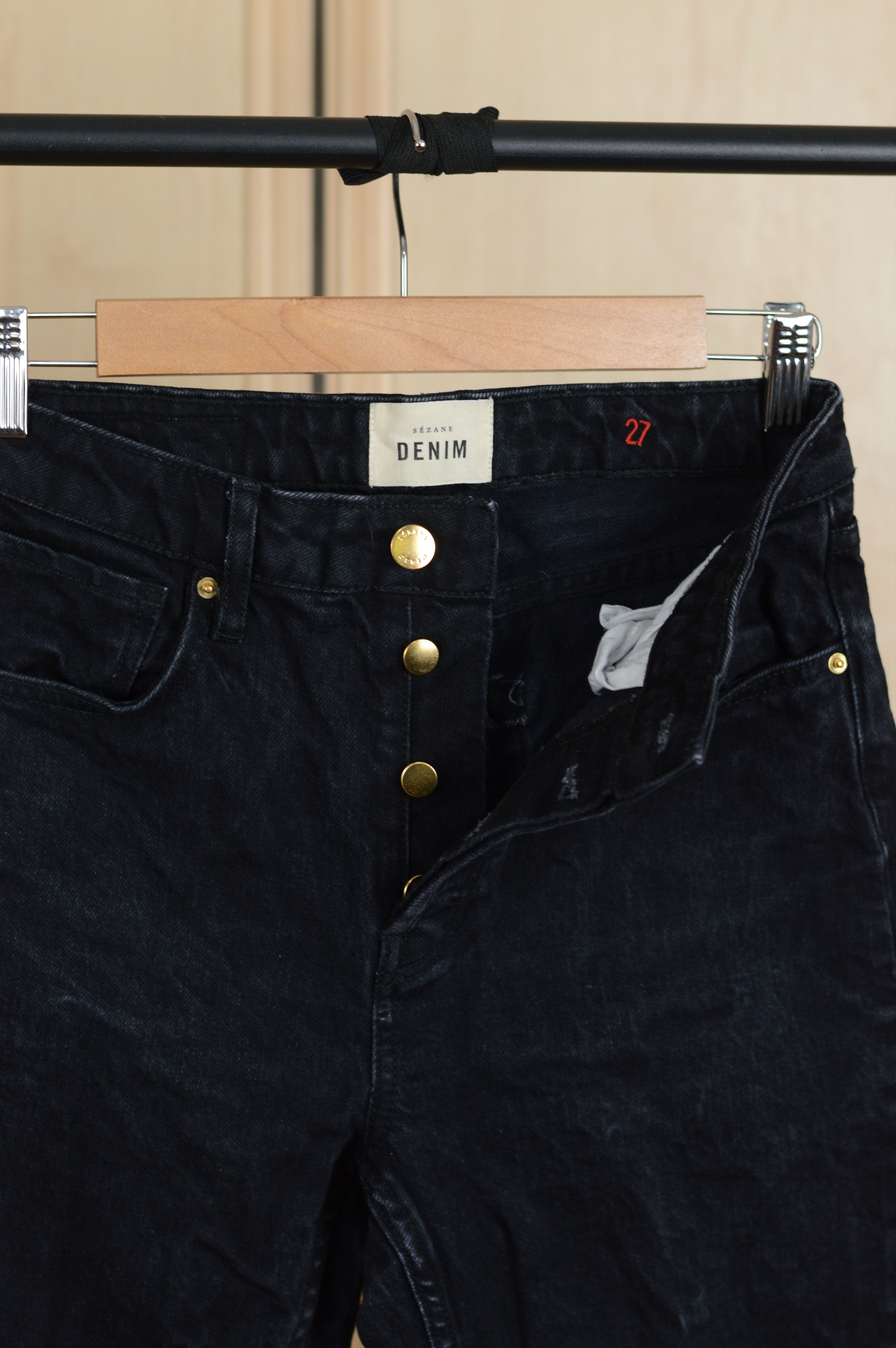 Sezane Sezane Denim Black Smoky Jeans Size 27" / US 4 / IT 40 - 6 Thumbnail