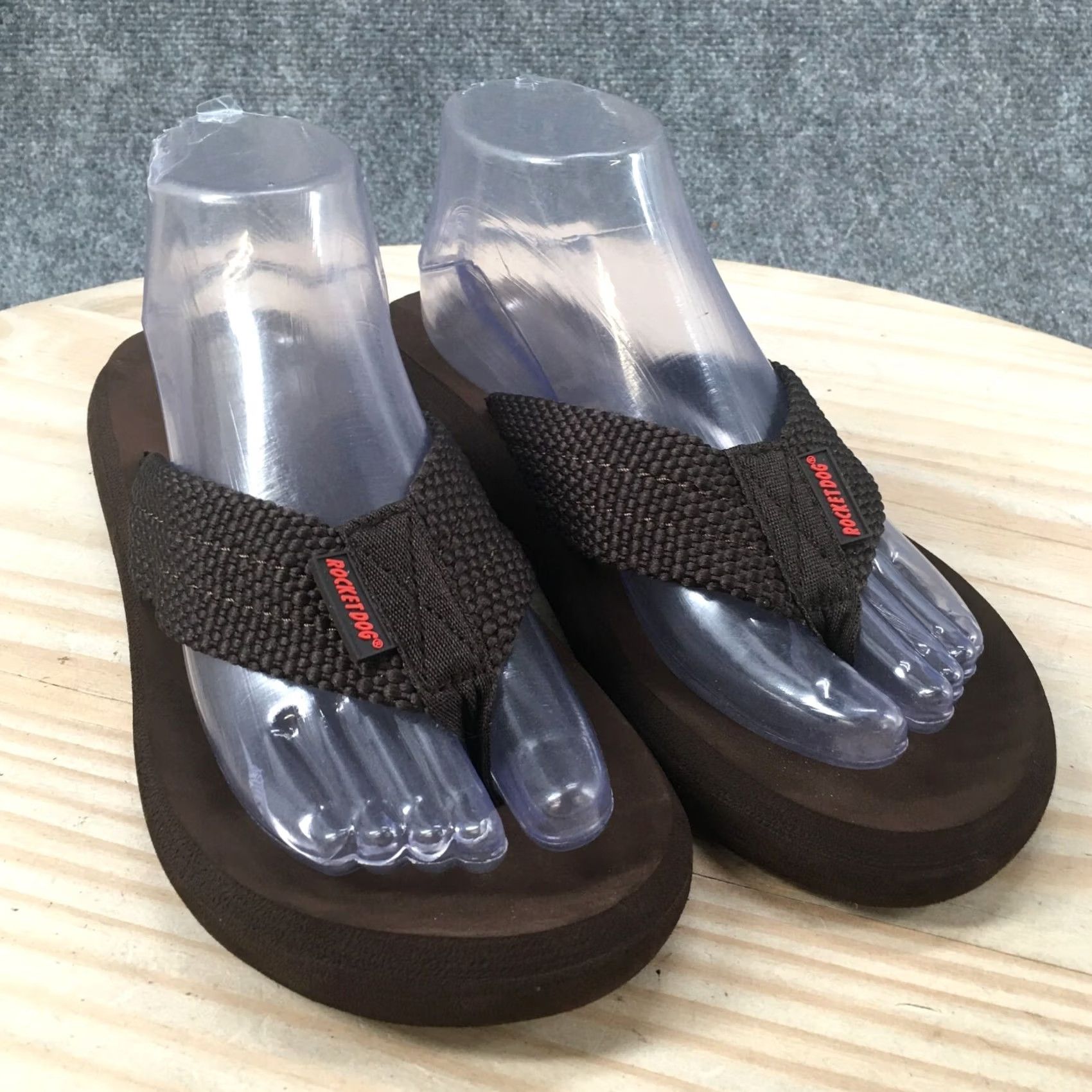 Vintage Rocket Dog Sandals Womens 10 Sunset Webbing Flip Flop Flats C269 Brown Slip On Size US 10 / IT 40 - 3 Thumbnail