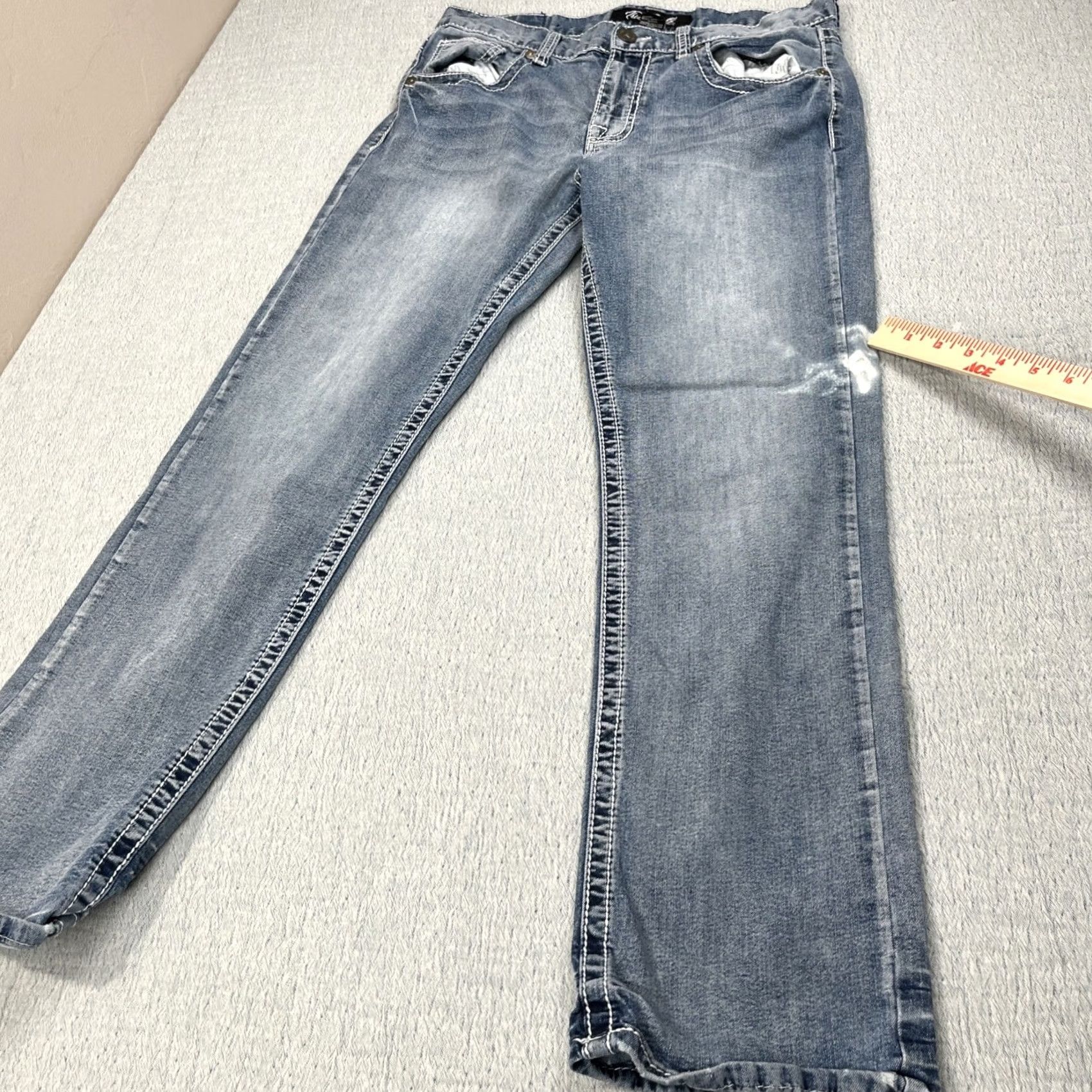 Denime True Luck Jeans Men's 34x30 Jeans Denim Denim Blue 5-Pocket Western Cowboy Straight Regular 34x30 Mens Pants Jeans Size US 34 / EU 50 - 7 Thumbnail
