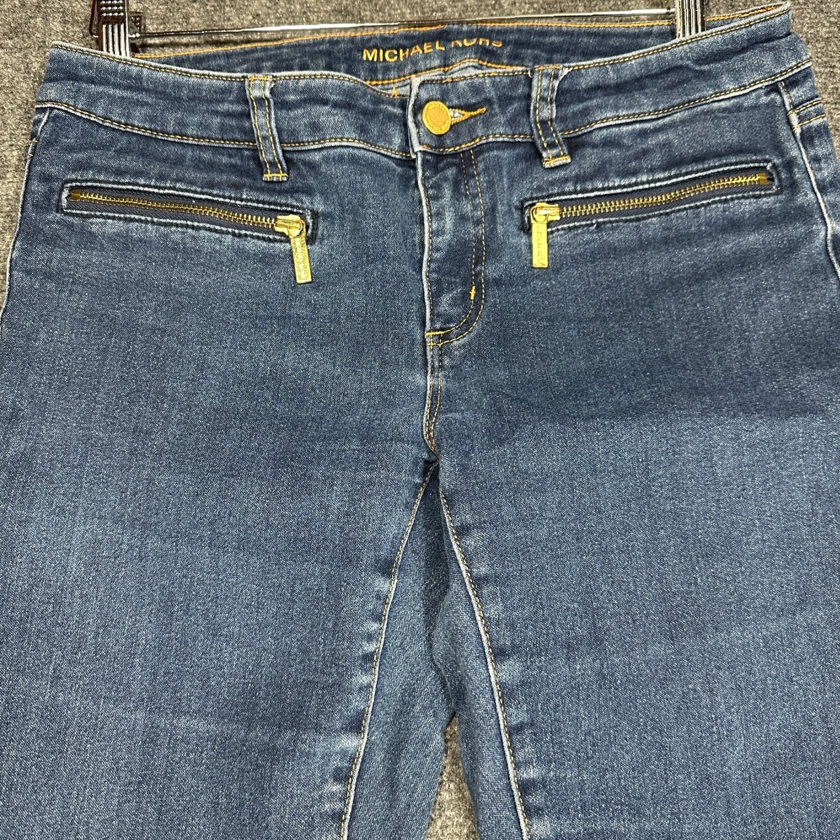 Michael Kors Michael Kors Jeans Womens 6 Skinny Medium Wash Cotton Stretch Zip Pockets jeans skinny Womens 6 blue denim stretch zipper Size 28" / US 6 / IT 42 - 3 Thumbnail