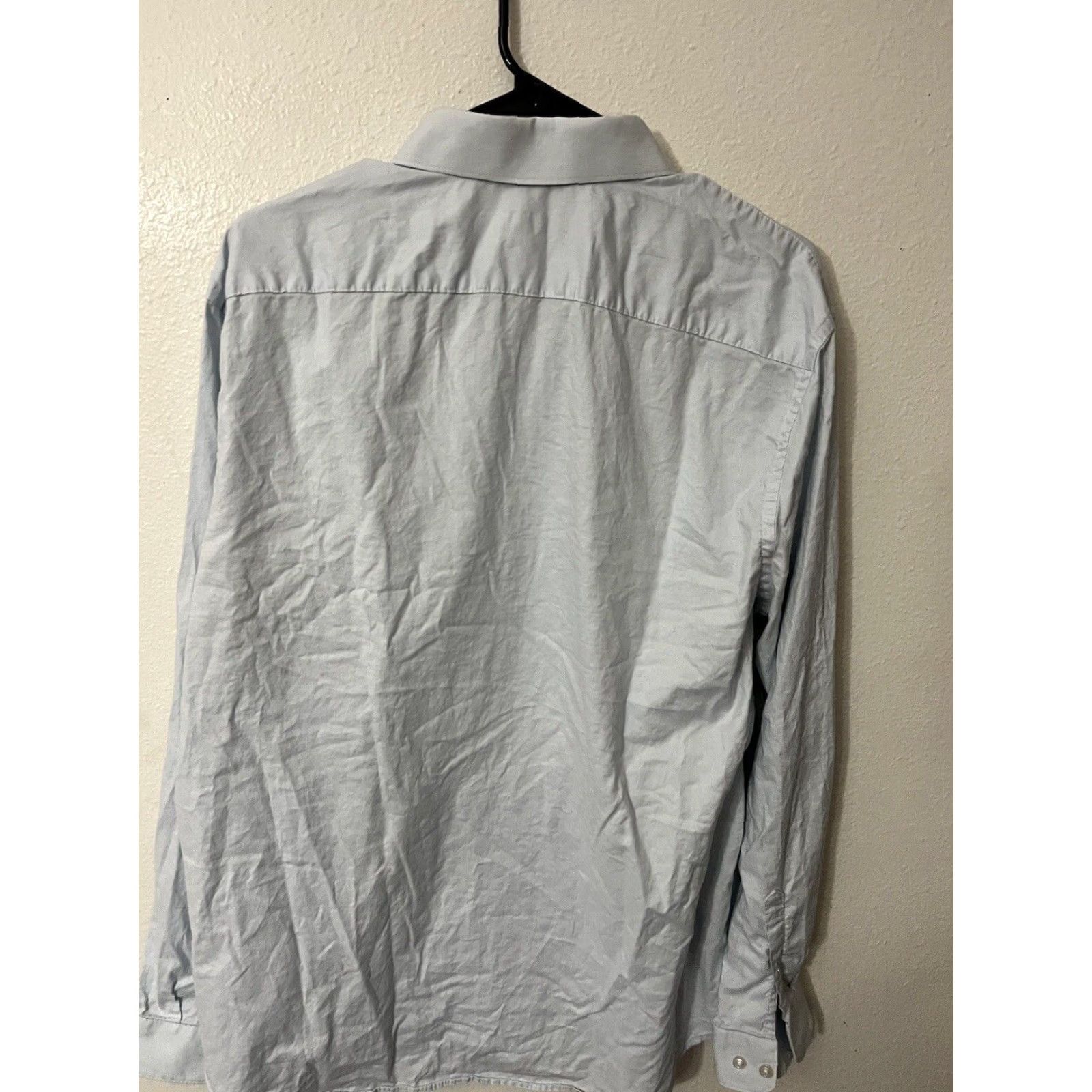 Express Express Shirt Button-Up XL Blue Solid Men Size US XL / EU 56 / 4 - 2 Thumbnail