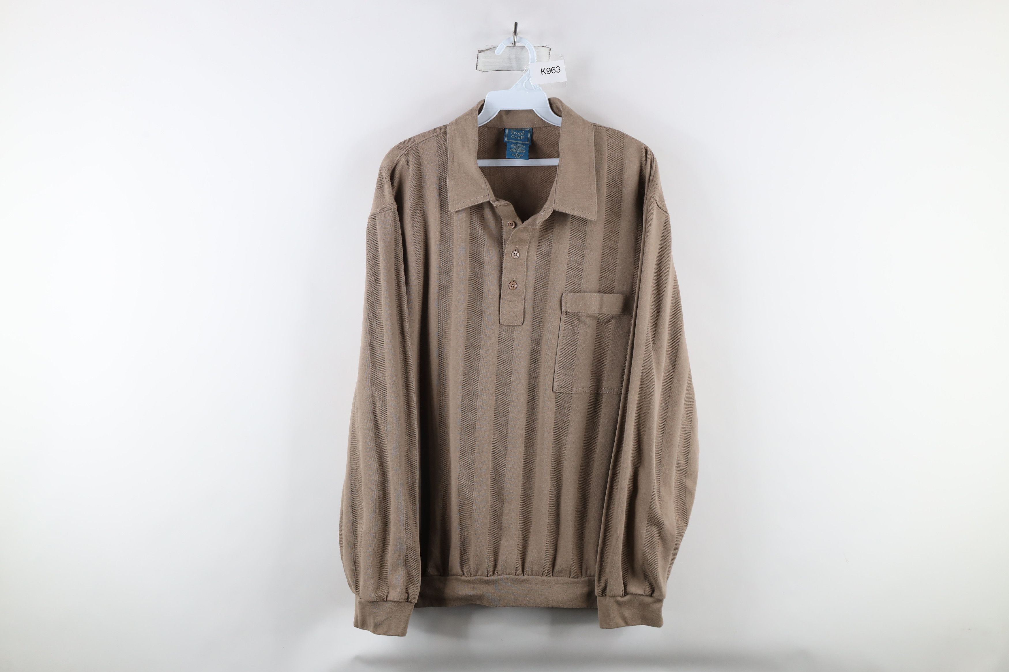 Vintage Vintage 90s Streetwear Striped Collared Pullover Polo Shirt Size US XL / EU 56 / 4 - 1 Thumbnail
