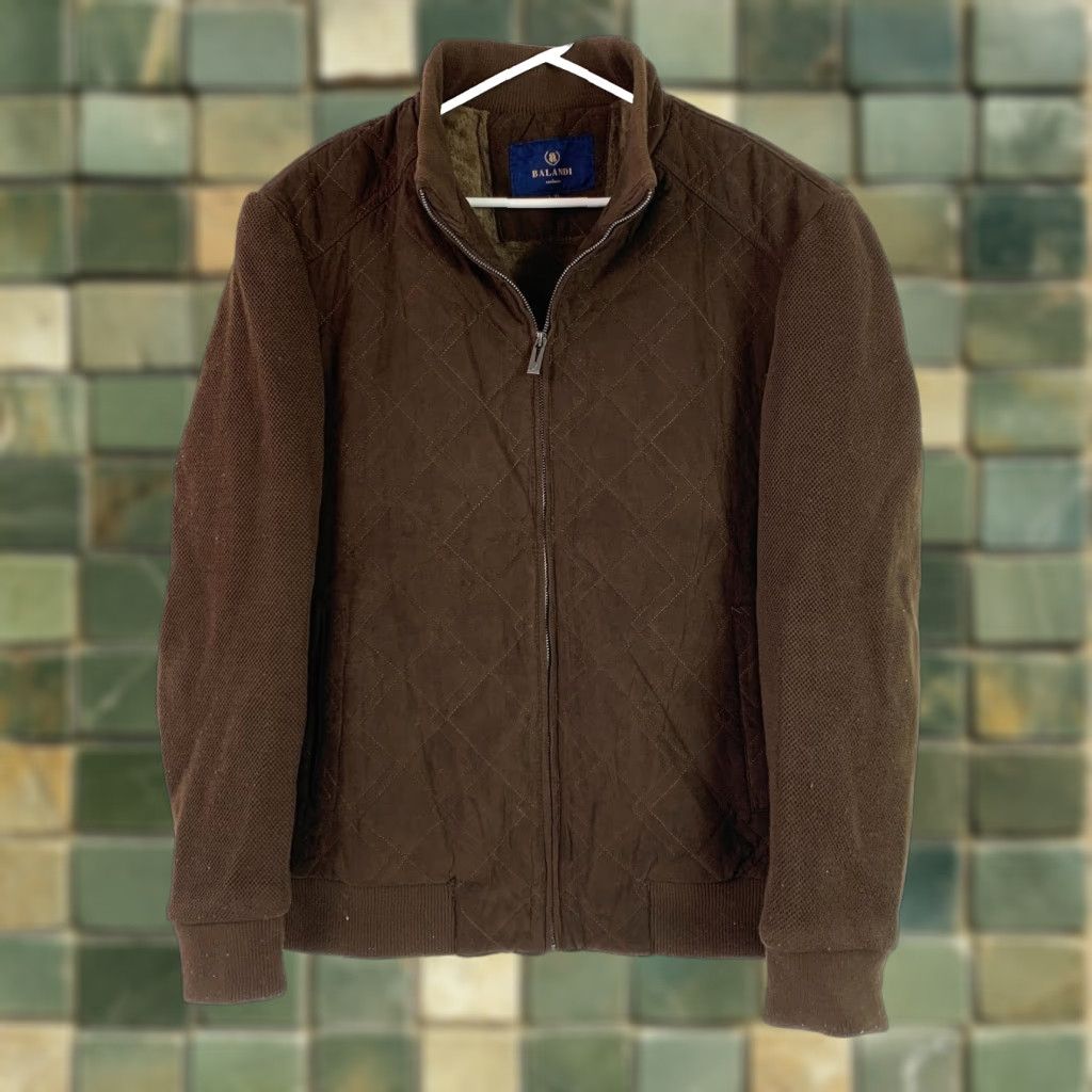 Vintage Balandi Brown Quilted Full Zip Bomber Jacket Coat Mens XL Size US XL / EU 56 / 4 - 1 Thumbnail