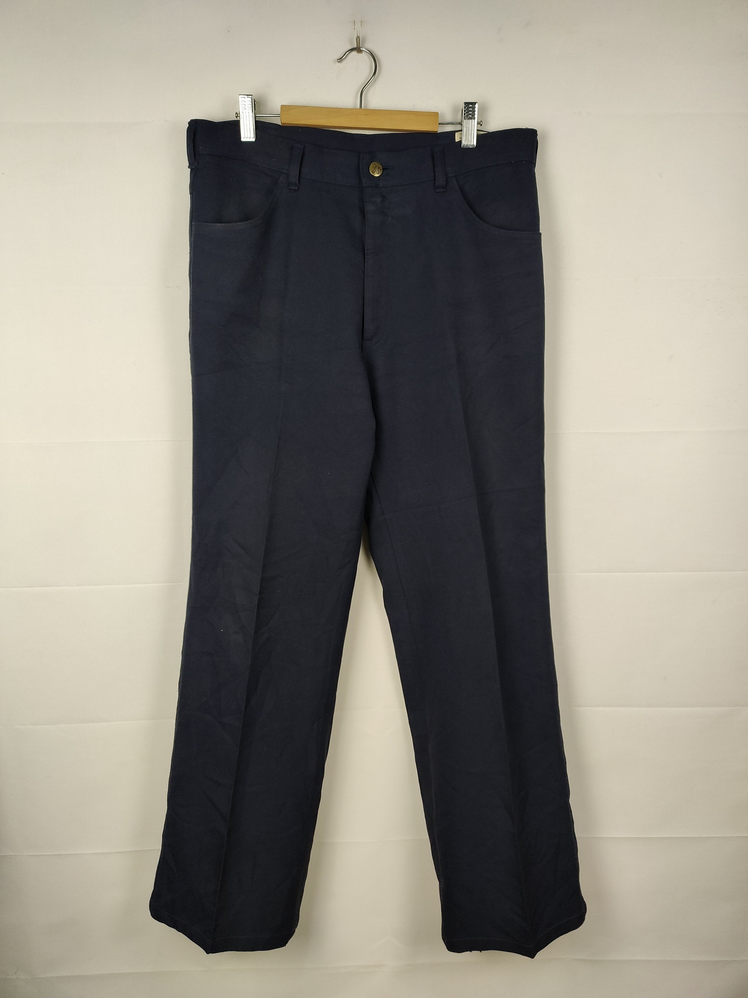 Vintage vintage bison navy polyester blend pant Size US 33 - 1 Thumbnail