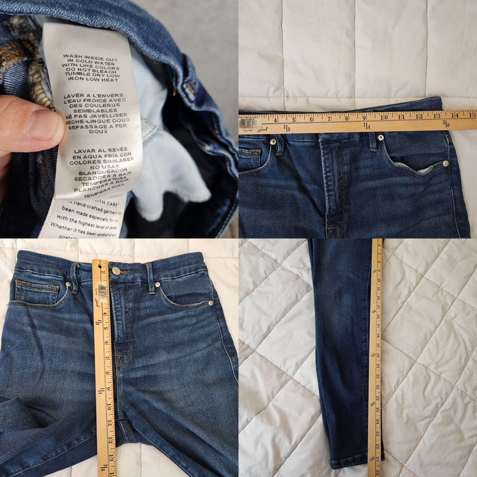 Good American Good American Jeans Skin n y Blue Casual Women Size 8/29 Mid Rise Pockets Denim Cotton Elastane Viscose Regular Size 29" - 8 Thumbnail