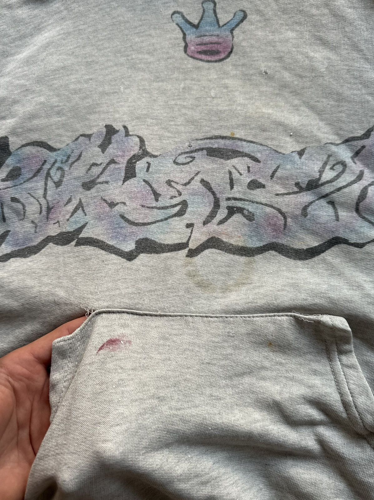 Jerzees Vintage thrashed hoodie Jerzees 575 rap JNCO style Size US XL / EU 56 / 4 - 8 Thumbnail