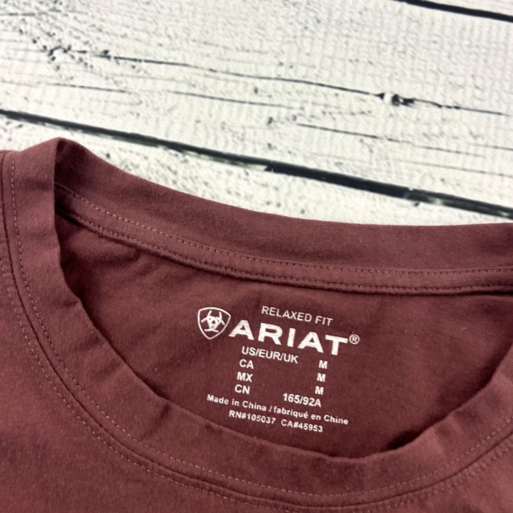 Ariat Ariat Women's T-Shirt Short Sleeve Relaxed Fit Maroon Red M Size Adult Shirts Ladies Mens? Size M / US 6-8 / IT 42-44 - 2 Thumbnail