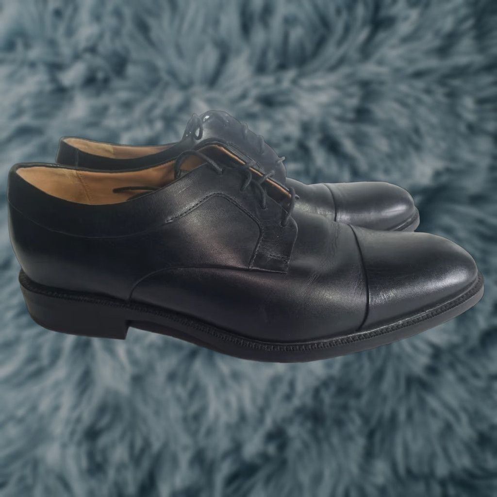 Cole Haan Warren Cap Toe Oxford Mens Size 11 W Black Leather Lace Up Dress Shoes