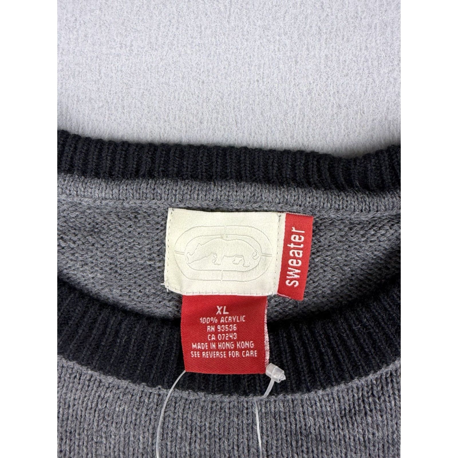 Ecko Unltd. VINTAGE Ecko Unltd Sweater Mens XL Gray Rhino Embroidered Knit Crew Neck Pullover Hip Hop Y2k Size US XL / EU 56 / 4 - 5 Thumbnail