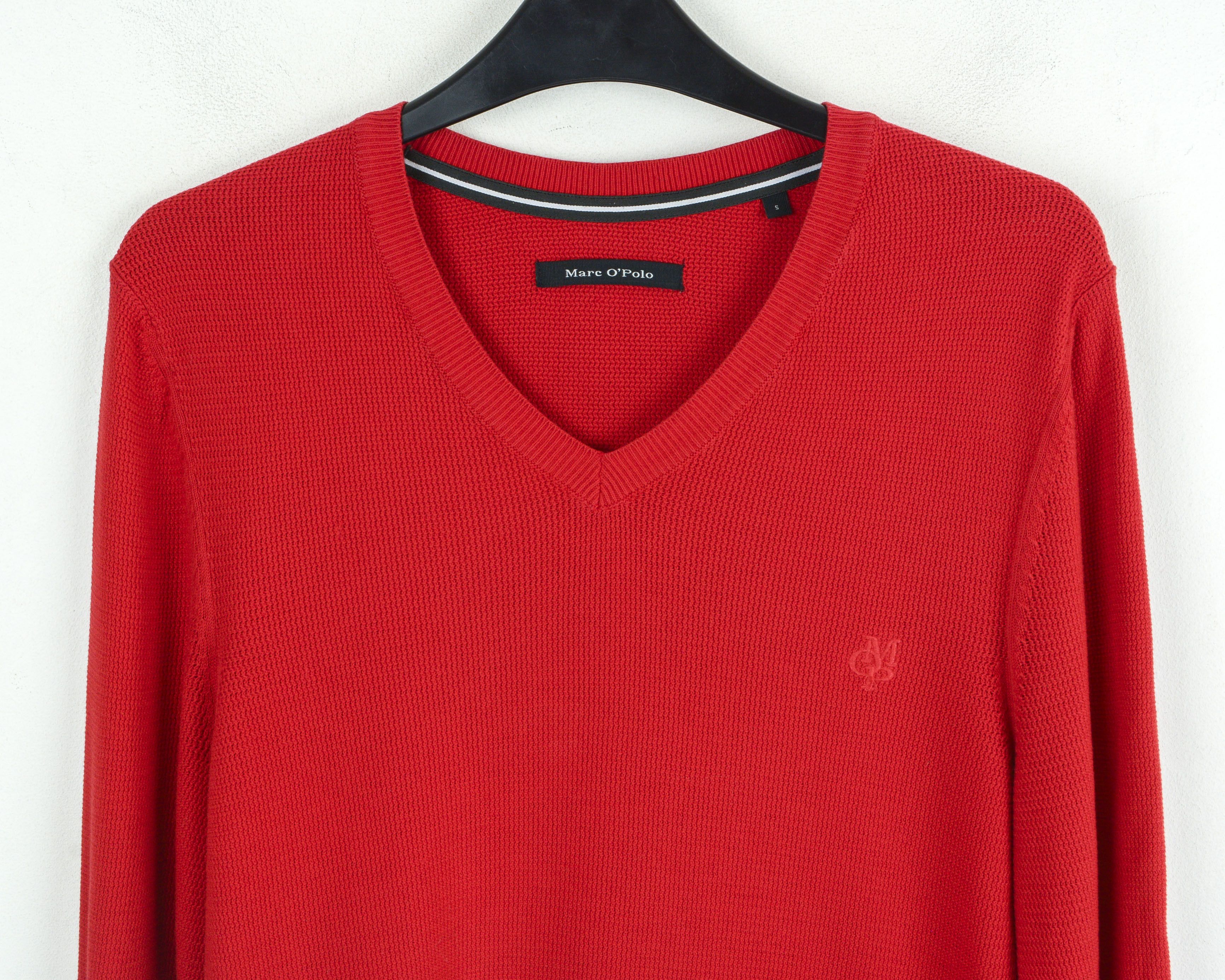 Marc O'Polo Pullover Sweater Sweatshirt Red V-neck Cotton Long Sleeve Size US S / EU 44-46 / 1 - 2 Thumbnail