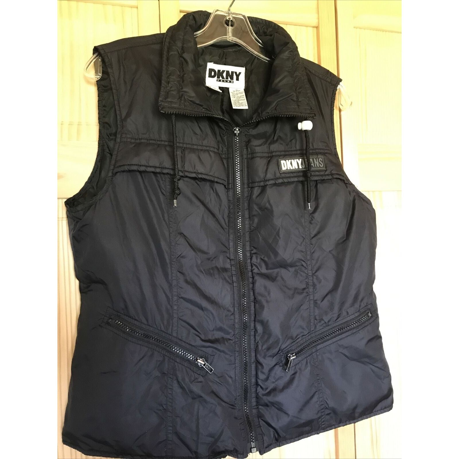 DKNY DKNY VTG Women’s S Black Down Insulated Full Zip Puffer Vest Size S / US 4 / IT 40 - 2 Thumbnail