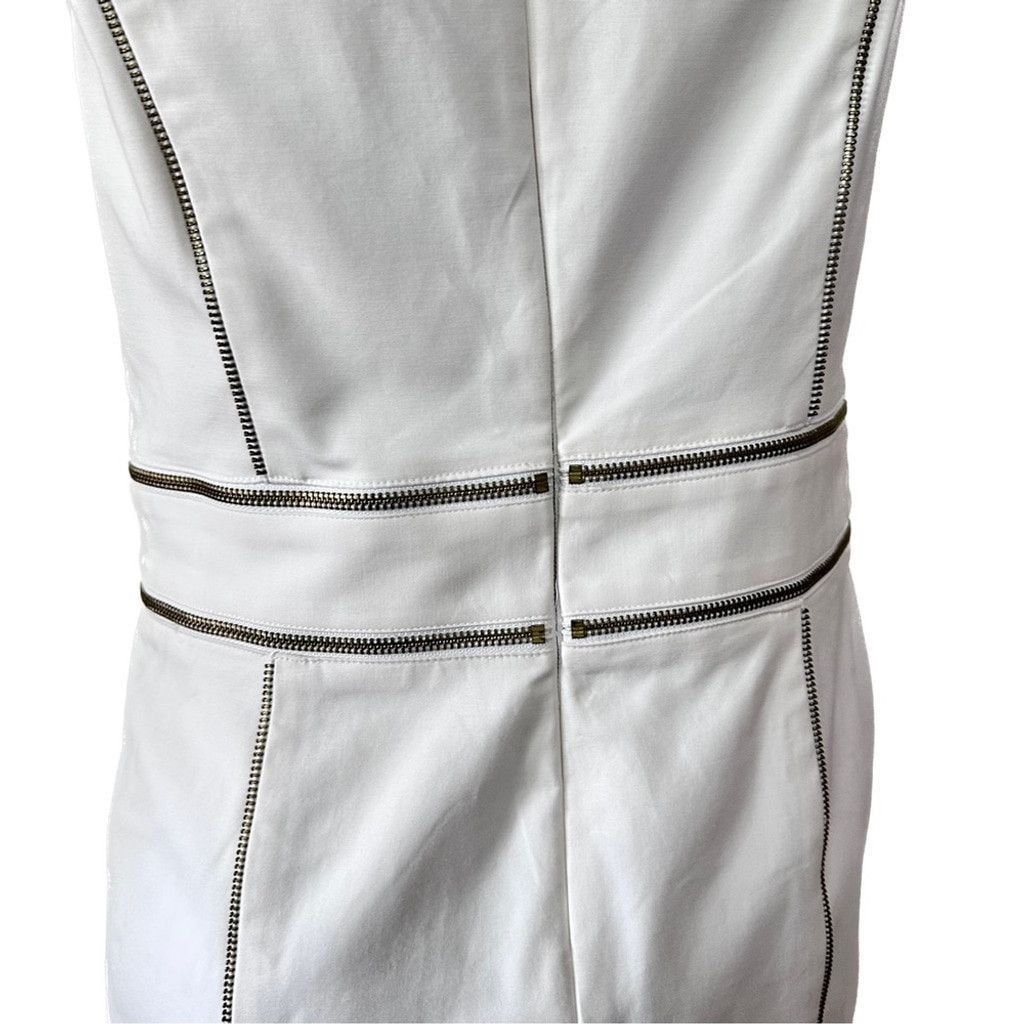 Michael Kors Michael Kors Contrast Zipper Sheath Dress Sleeveless White 8 Size M / US 6-8 / IT 42-44 - 4 Thumbnail
