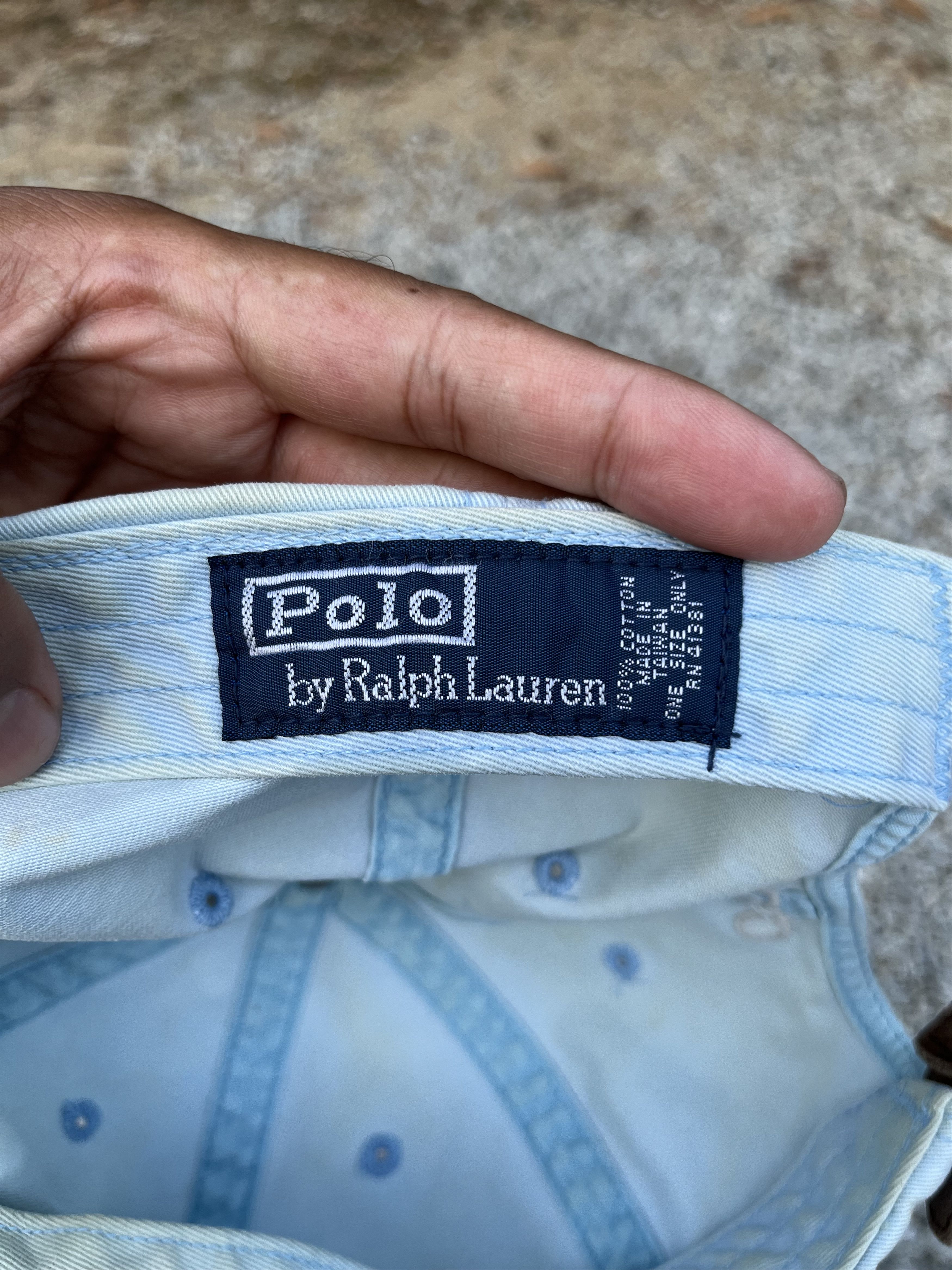 Polo Ralph Lauren × Vintage Vintage 90s Polo Ralph Lauren Sky Blue Designer style Size ONE SIZE - 7 Thumbnail