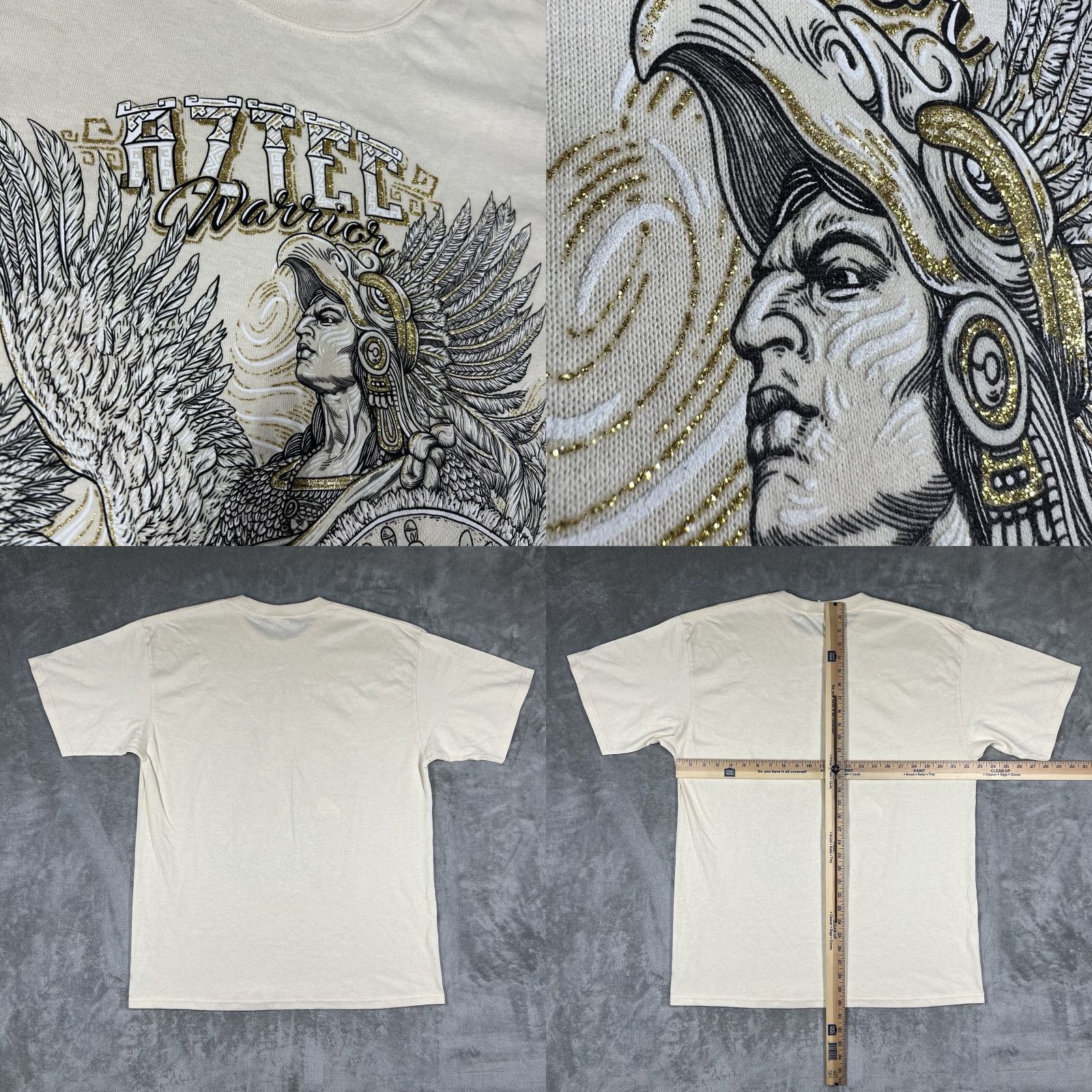 Vintage VTG Yazbek T-Shirt Men XL Aztec Warrior Graphic Puff Print Cancun Mexico Size US XL / EU 56 / 4 - 8 Thumbnail