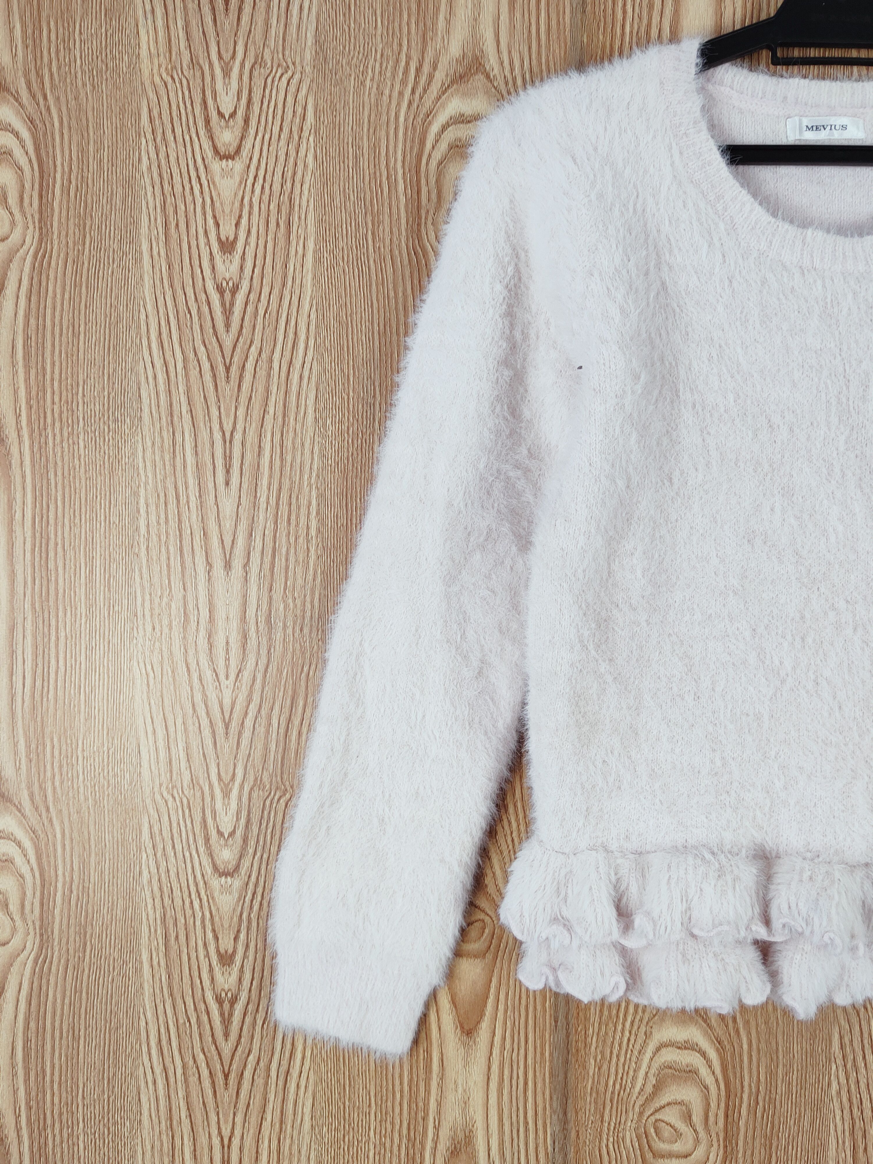 Japanese Brand × Vintage Vintage design Mevius Pink Fur Mohair Knitwear Size S / US 4 / IT 40 - 3 Thumbnail