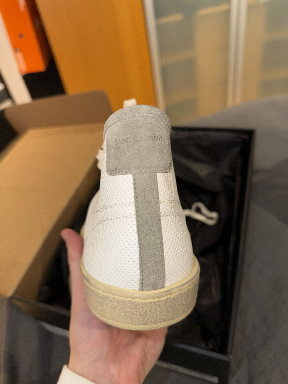Saint Laurent Paris 🔥 Saint Laurent Paris SL39 Mid Top Size 42 – Blanc Optique 🔥 Size US 9 / EU 42 - 3 Thumbnail